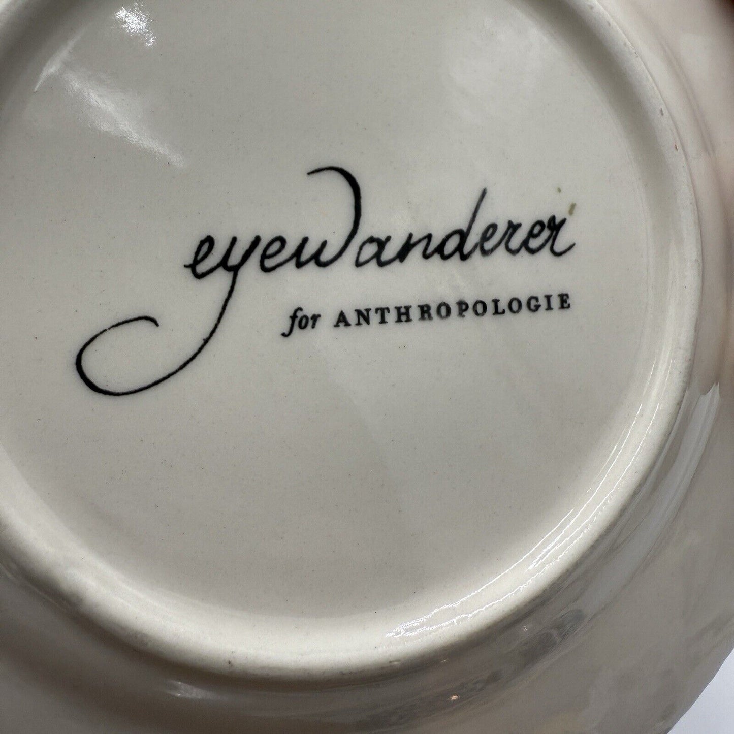 Anthropologie Eyewanderer Monogram Letters H A T Plates Set 3 Floral 6”