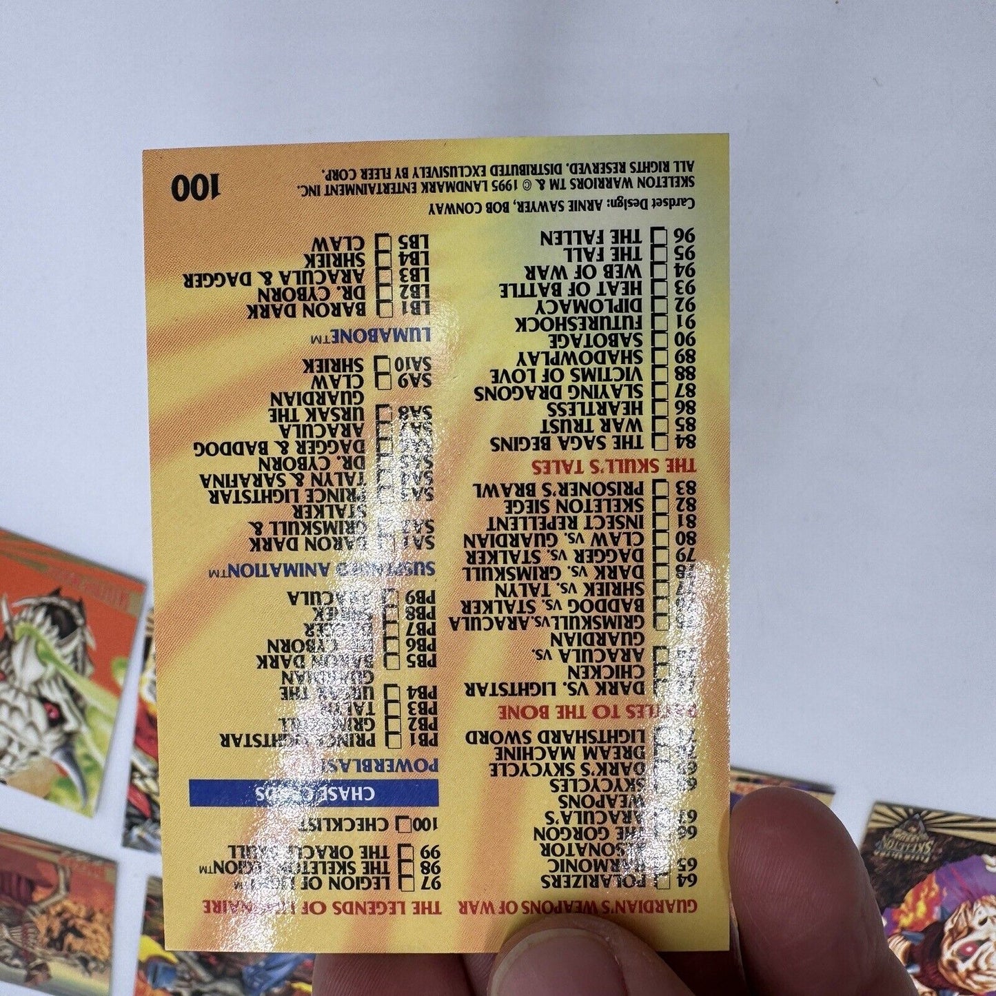 1995 Fleer Ultra SKELETON WARRIORS 100 Card Set Vintage Landmark Entertainment