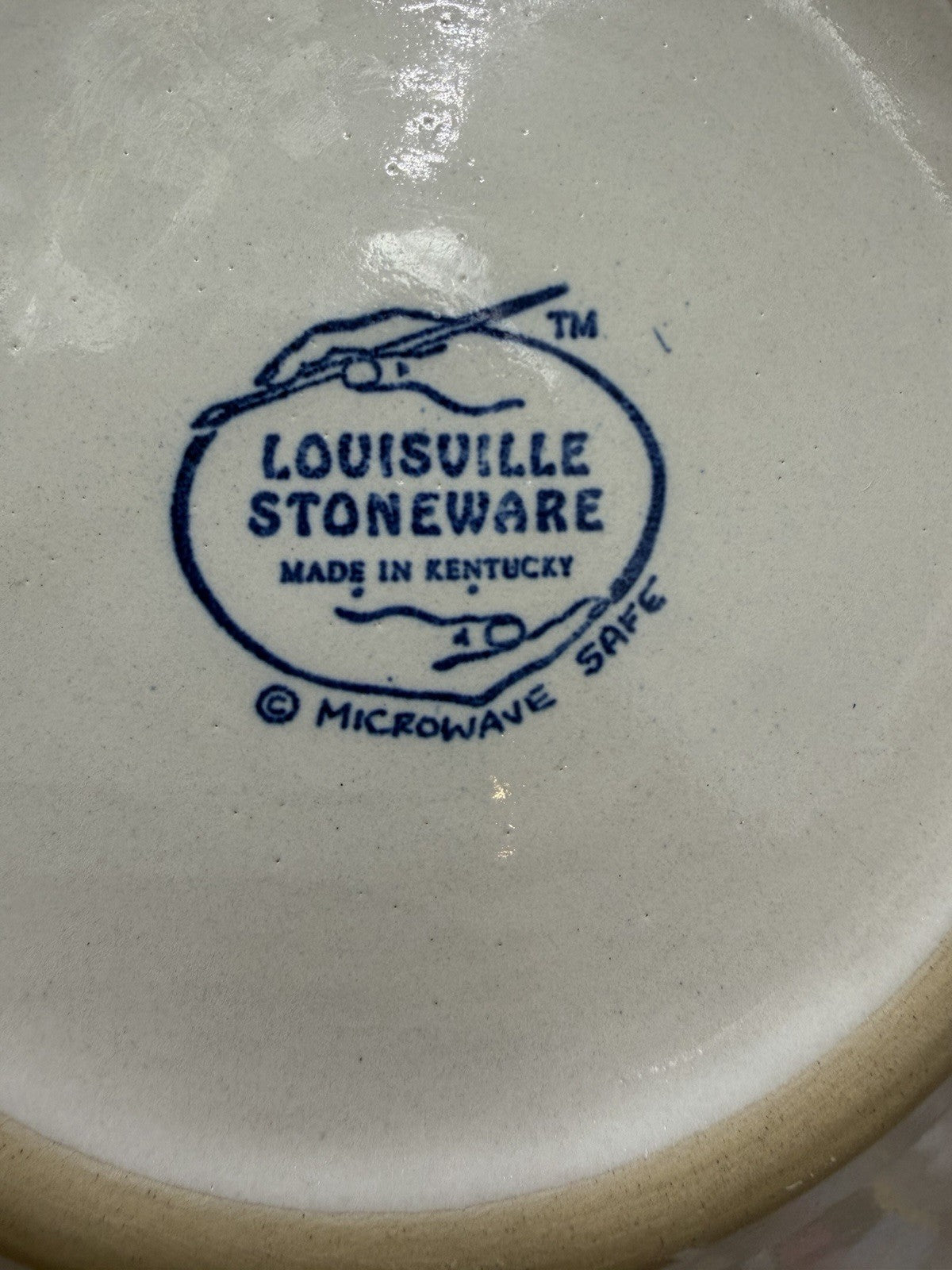 Louisville Stoneware Kentucky Pottery Cookies For Santa Plate 9” Blue Rim Boy