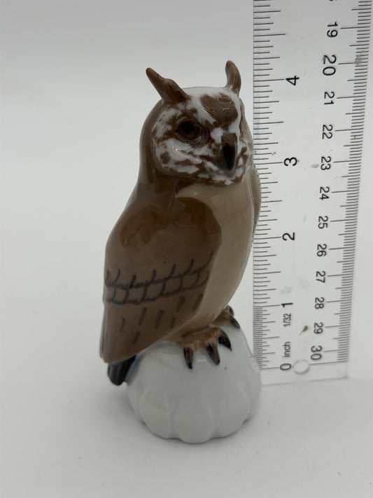 Royal Copenhagen Bing & Grondahl Denmark Porcelain Owl Glossy Painted Figurine 4