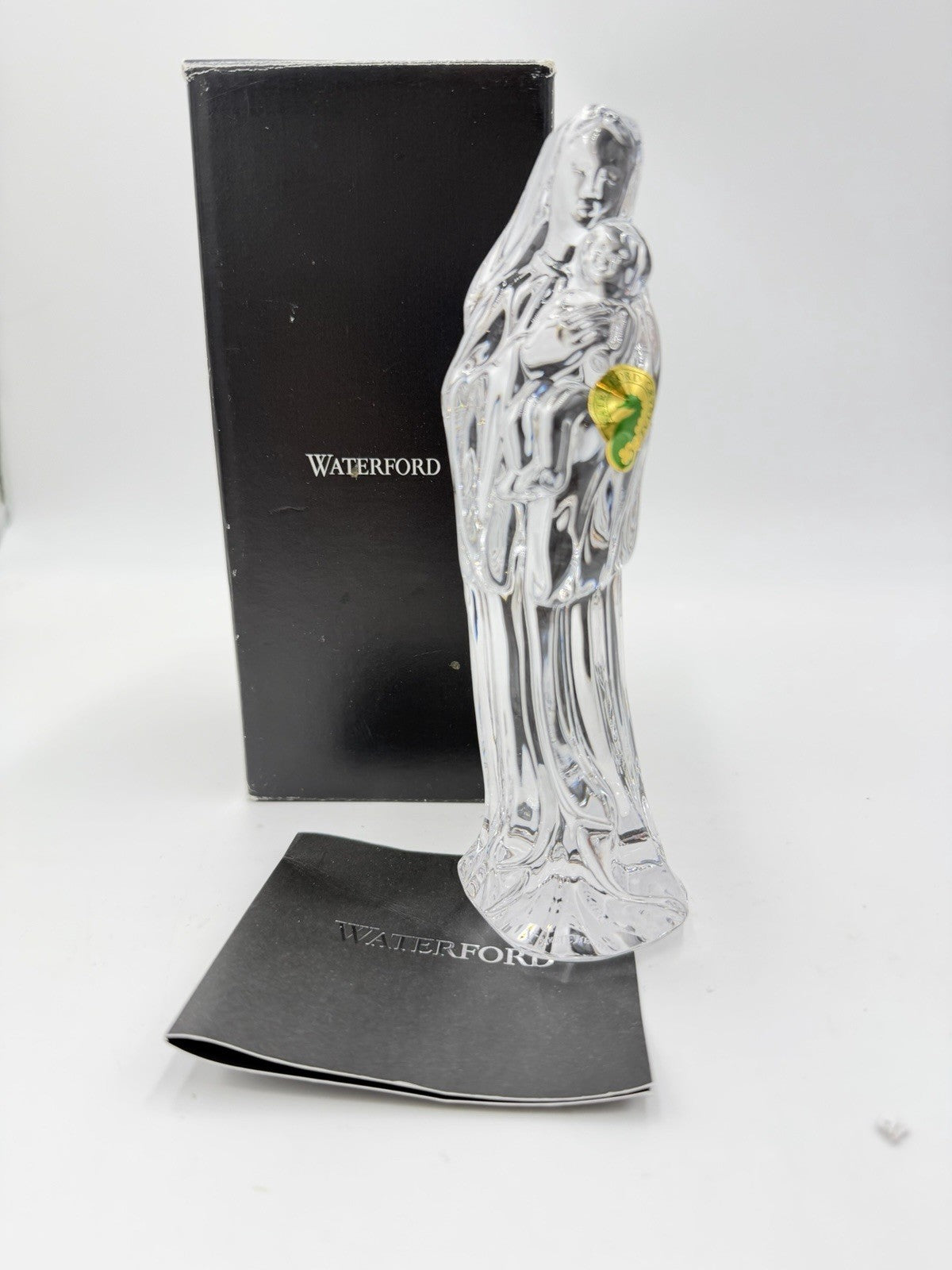 Waterford Crystal Slovenia Mother & Child Crystal 7” Figurine Nativty Mary Jesus