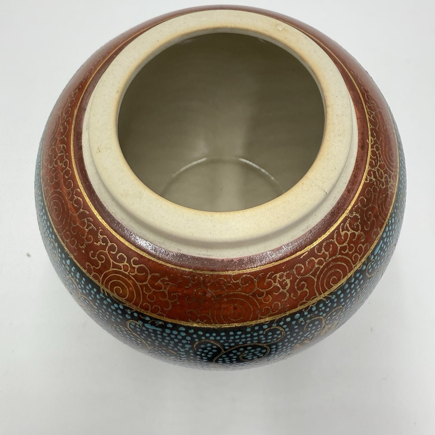 Antique (1890-1920) Asian Satsuma Ware Stamped Handmade Japan Pottery Ginger Jar
