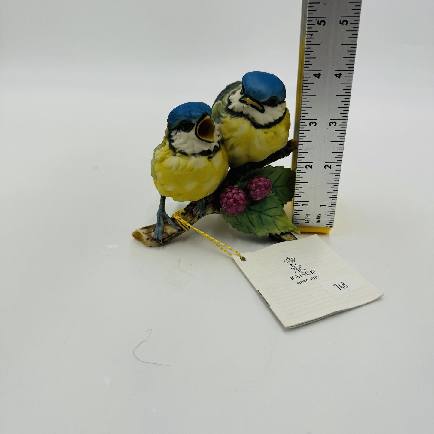 Kaiser Germany Porcelain Bisque Blue Tít Birds Titmice Signed GAWANTKA Figurine
