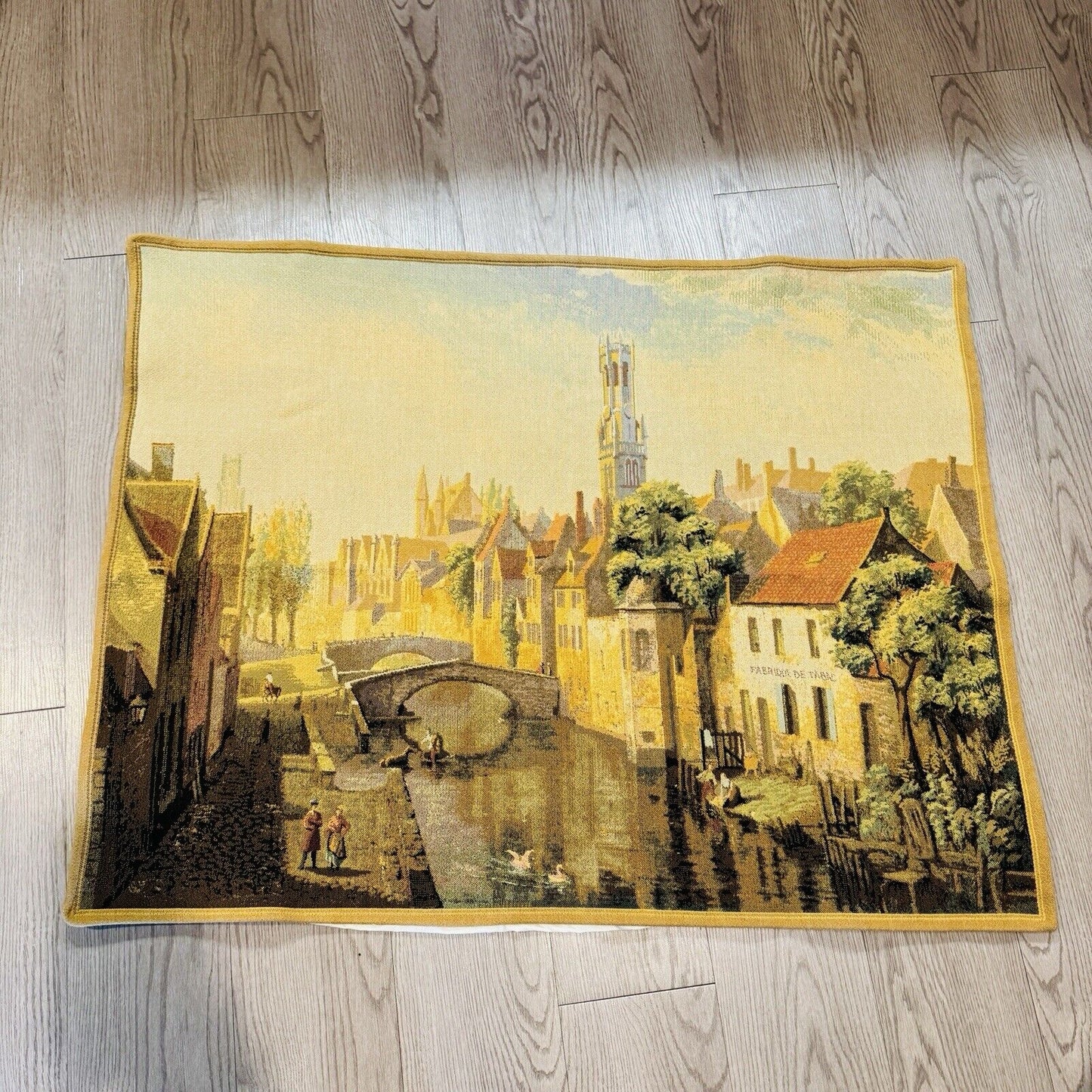 Flanders Woven Wall Tapestry Belgium Made Vintage 38”x 28” Mint Art Fabric