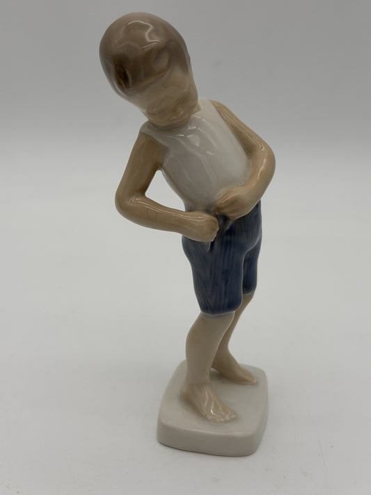 Bing & Grondahl Denmark Porcelain Tiny Tot Boy Buttoning Pants Painted Figurine