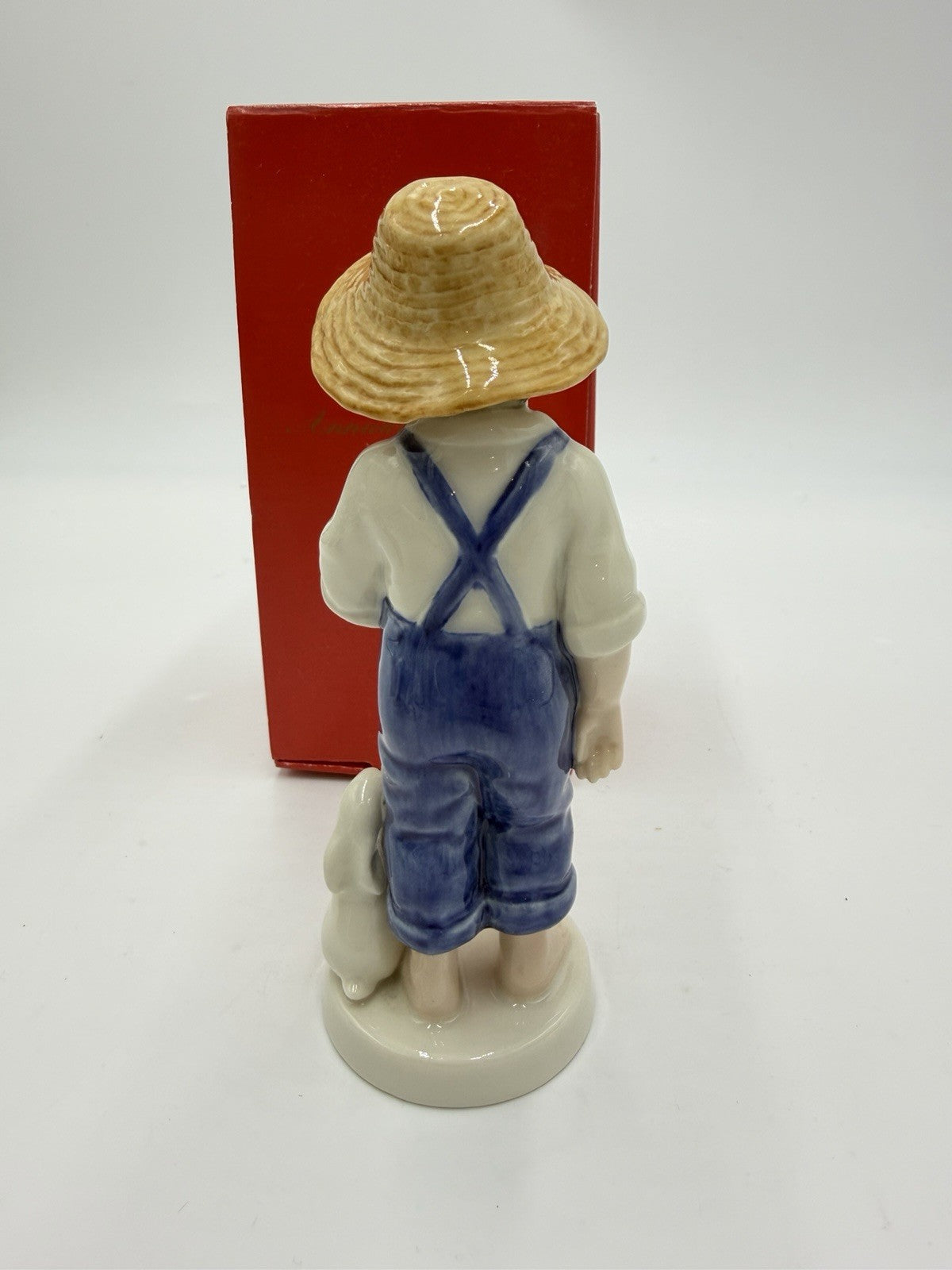 Bing & Grondahl Denmark Porcelain 2001 Boy Rabbits Yearly Figurine Hand Painted