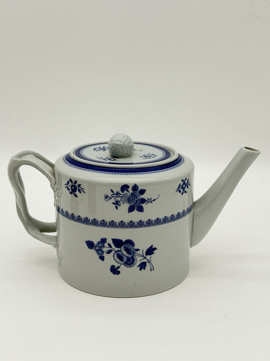 Vintage Spode Blue Gloucester Teapot 5 5/8" high England New Stone Porcelain