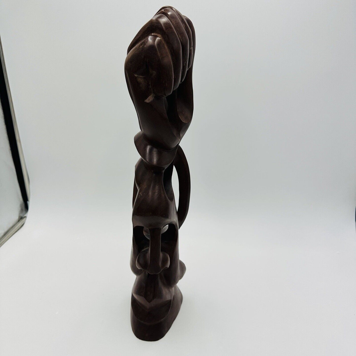 Mid Century Carved Wood Sculpture Hand Foot Face Modernism Large 19in