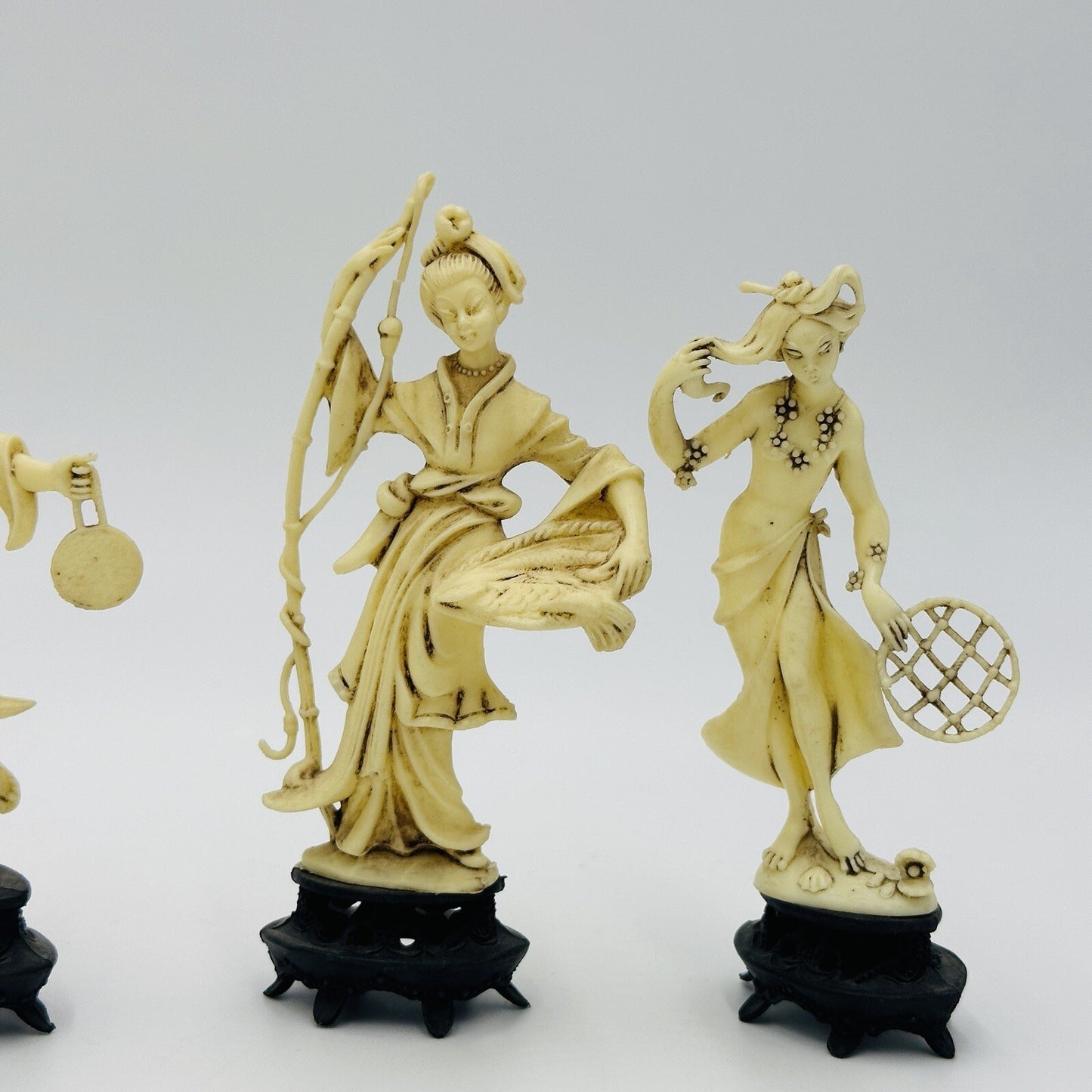 Fontanini Depositato Figurines Fishermen Set 4 Italy Chinese Pieces Vintage