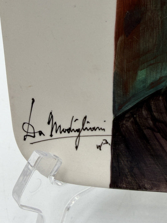 Amedeo Modigliani's 1918 Italy impressionist oil Burgundian Woman wall plate