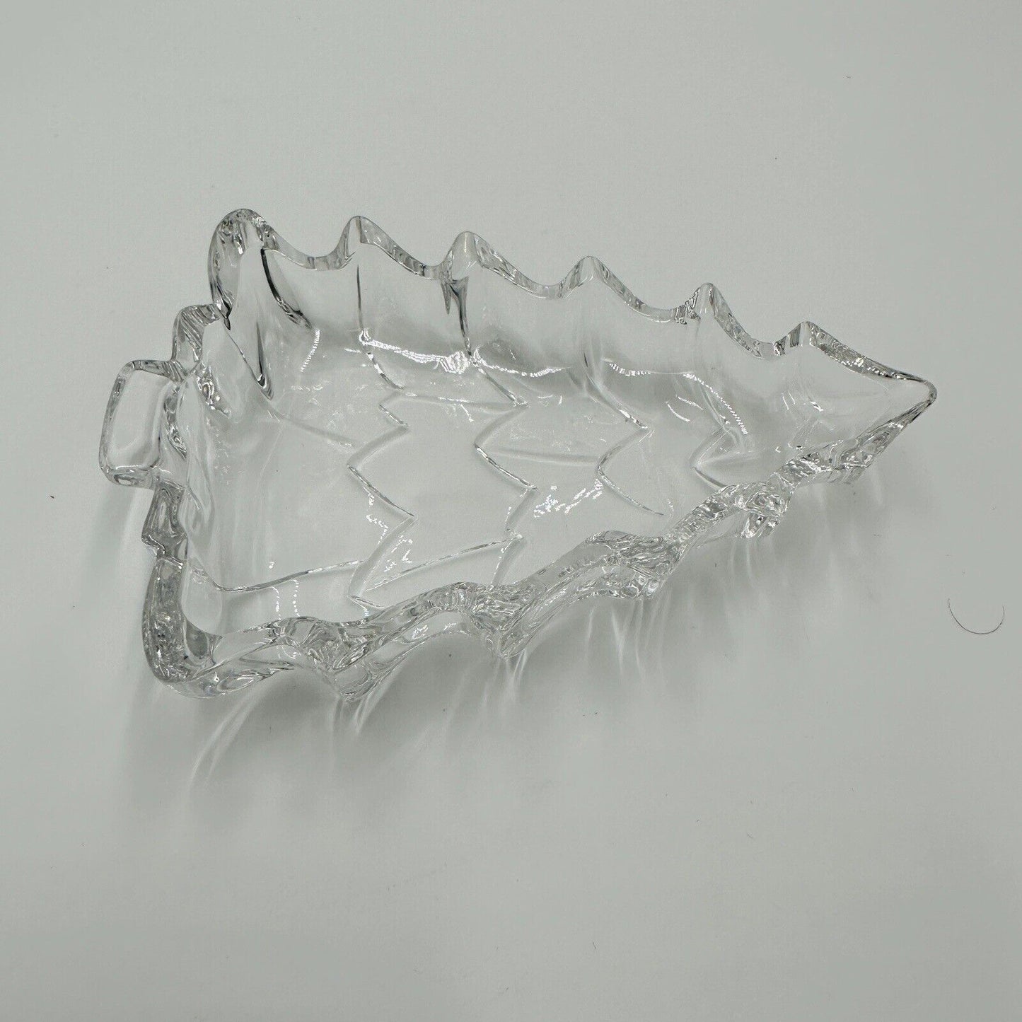 Marquis Waterford Candy Dish Crystal Christmas Tree Shape Clear Tray Serveware
