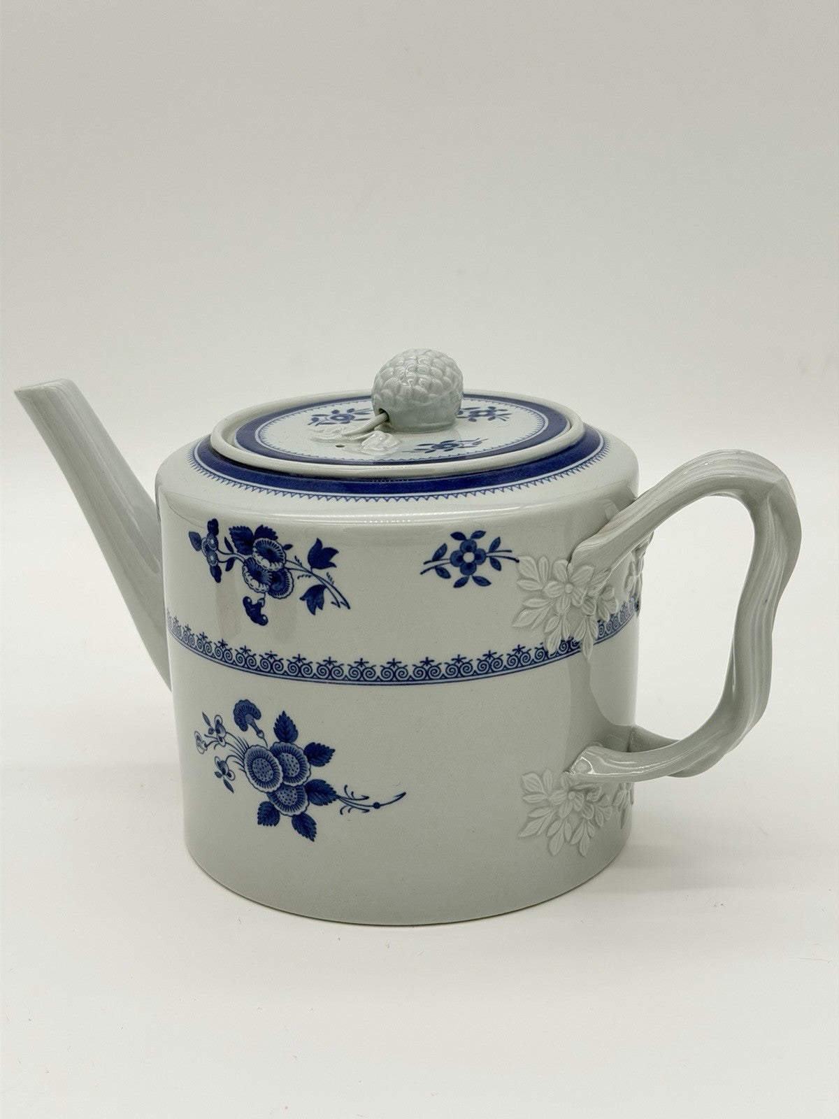 Vintage Spode Blue Gloucester Teapot 5 5/8" high England New Stone Porcelain
