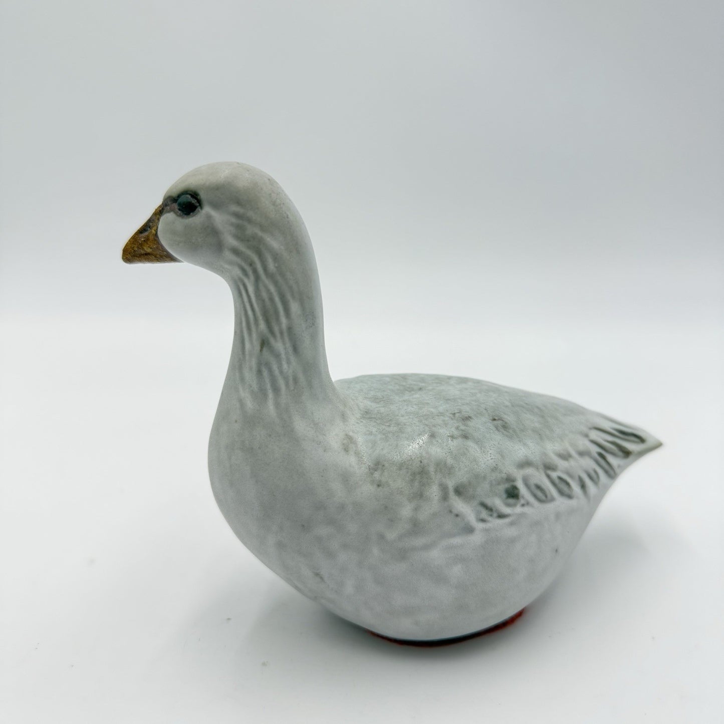 Anderson Design Vintage Studio Art Pottery Goose Figurine Blue Grey Bird Signed