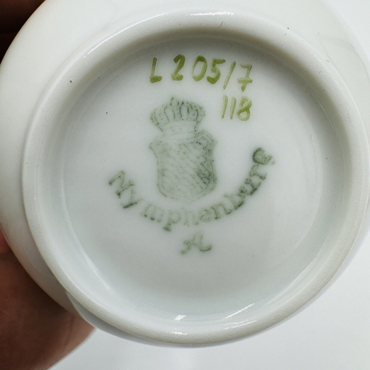 Nymphenburg Tea Cup & Saucer Porcelain L 20517 Hand Painted Floral Antique