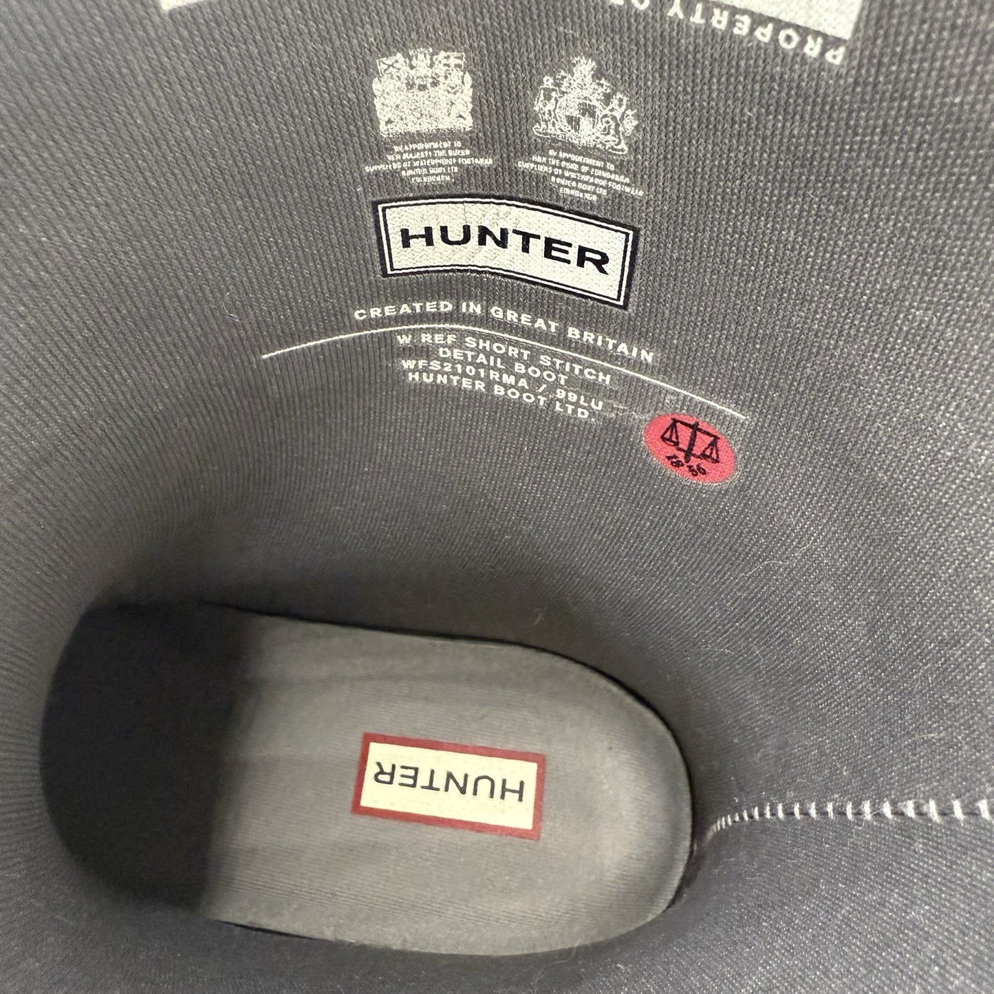 HUNTER Refined Stitch Short Wellington women gray US 9 Rubber Rain Boots