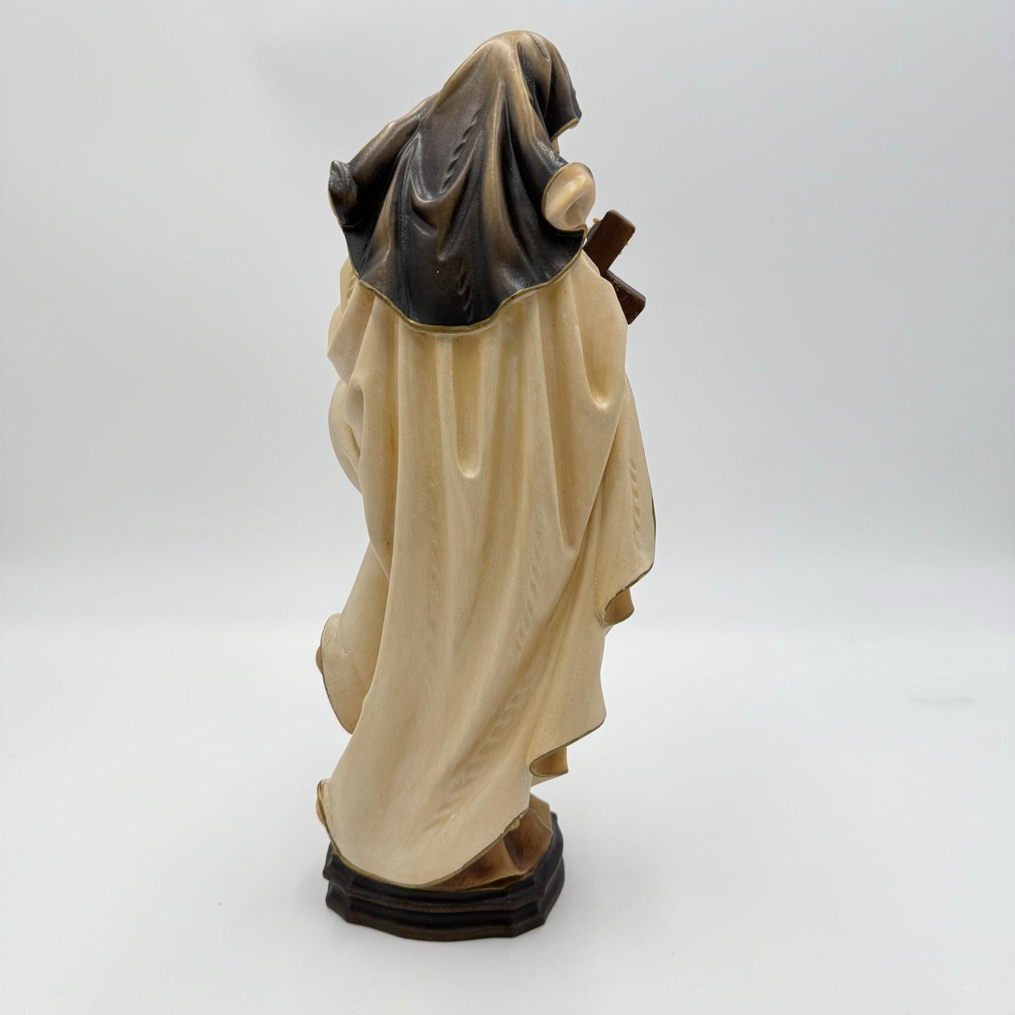 Folk Art Karl Demetz Wood Carved Saint Therese of Lisieux Figurine 12” Italy