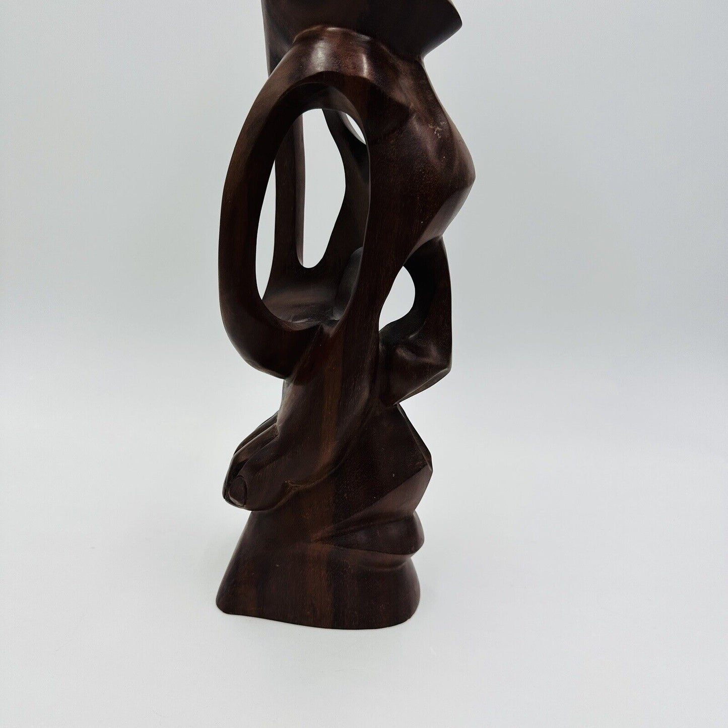 Mid Century Carved Wood Sculpture Hand Foot Face Modernism Large 19in