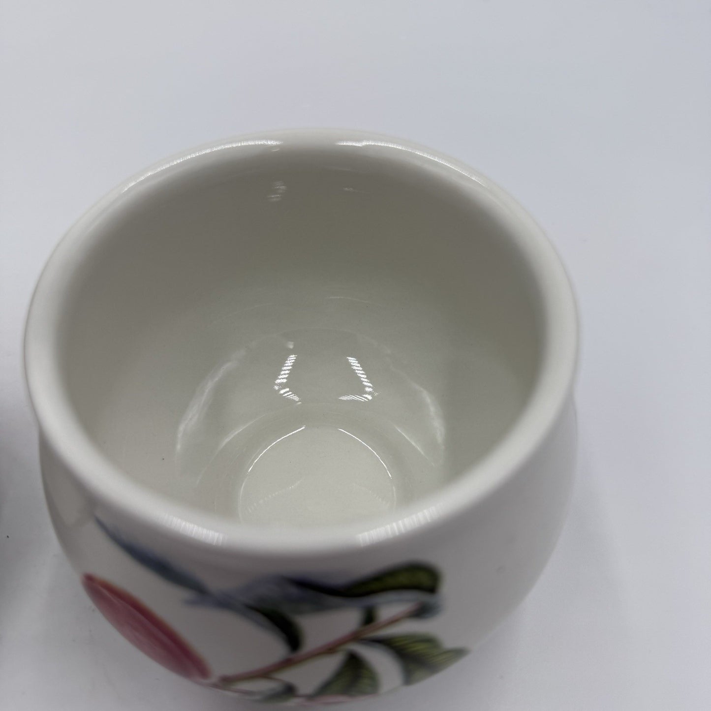 Vintage Portmeirion Pomona English China Creamer & Sugar Bowl Set Floral Fruit