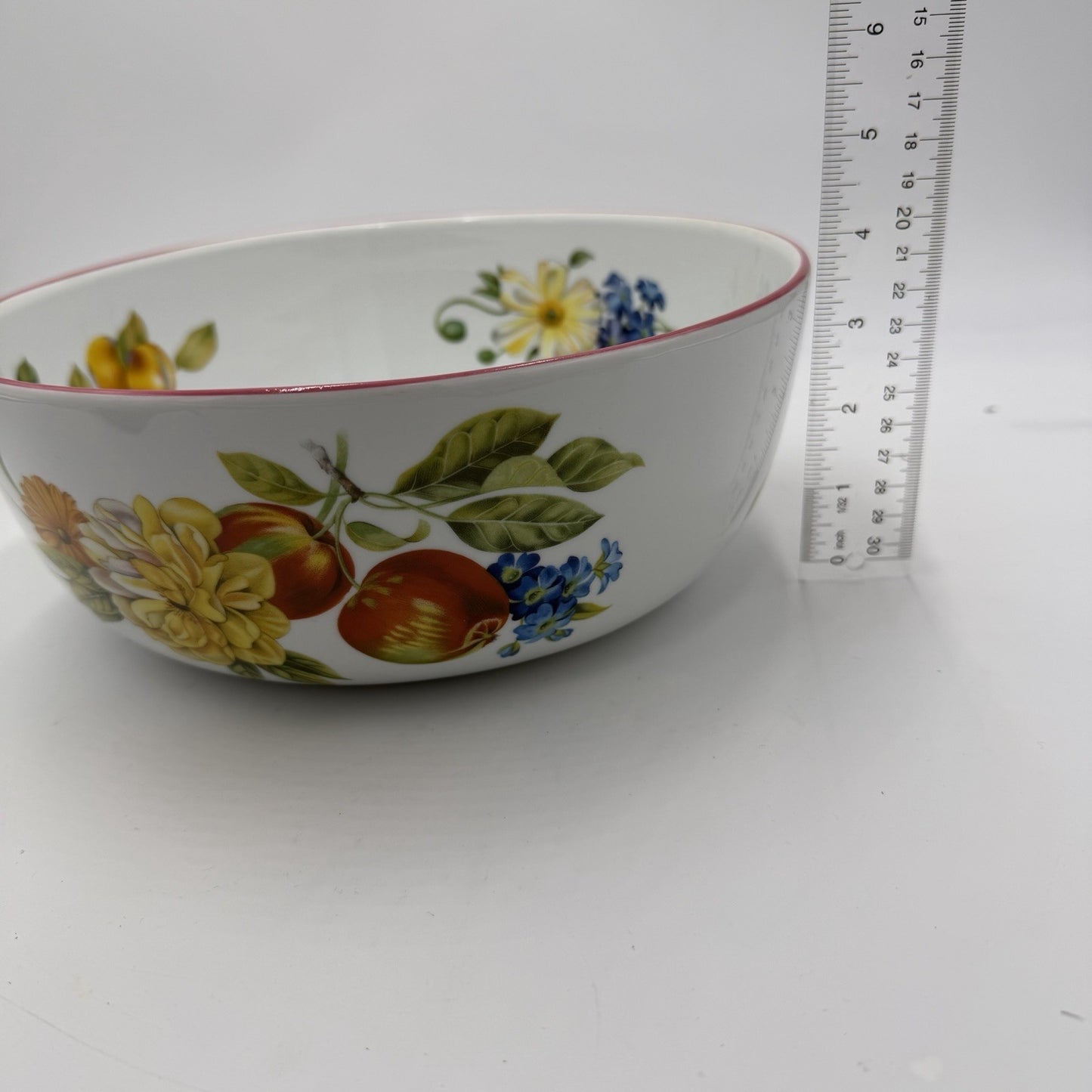 Rare Royal Worcester Ashford Red Trim 10" Large Salad Serving Bowl Porcelain UK
