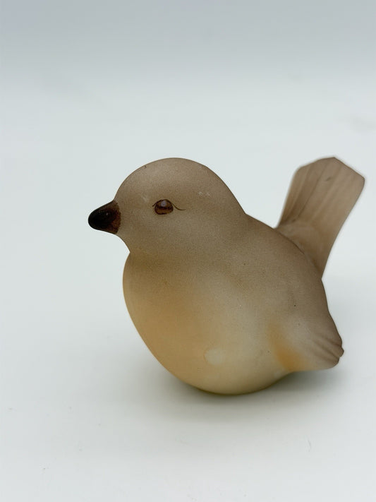 Fenton Art Glass Opal Satin Bird Robin Figurine Vintage Signed USA