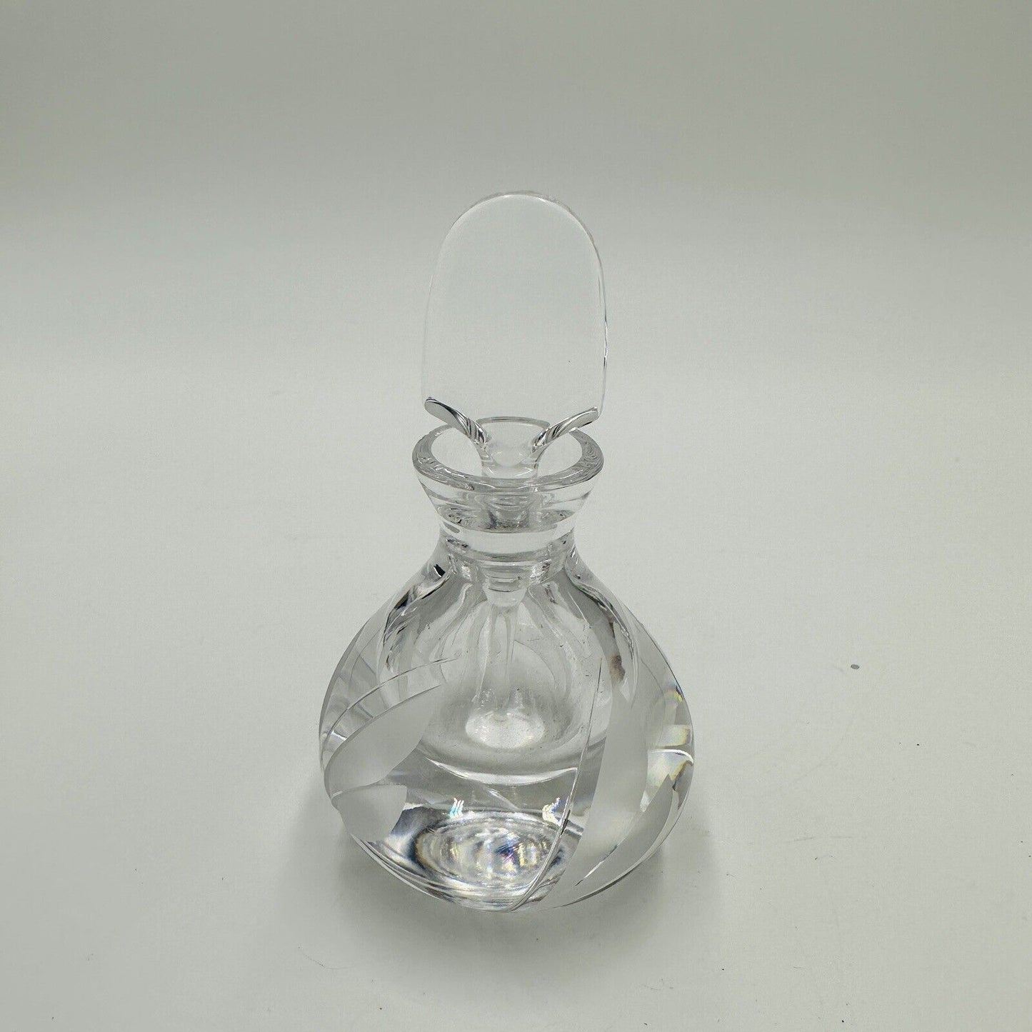 Atlantis Lead Crystal Perfume Bottle with Stopper 3.5in H Vintage Women's Decor
