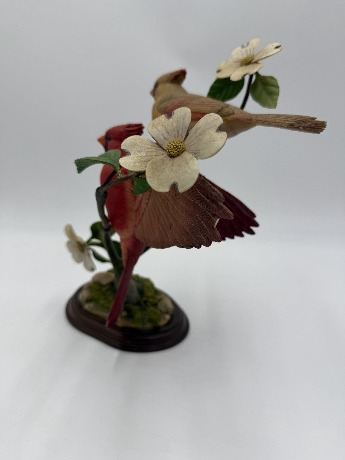 Danbury Mint Spring Romance Cardinals Flower Branch By Jeff Rechin Figurine