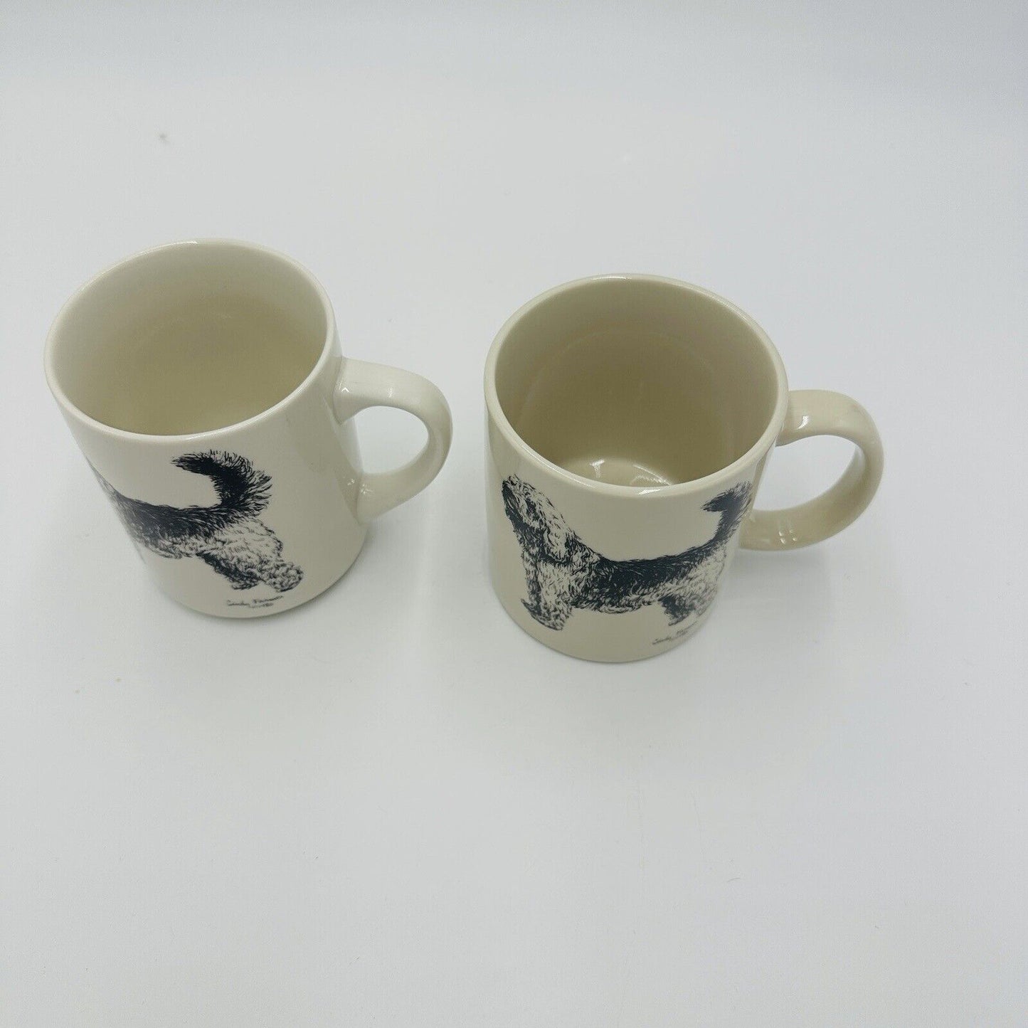 Cindy Farmer Coffee Mug Otterhound Dog Set 2 Serveware Ceramics Vintage