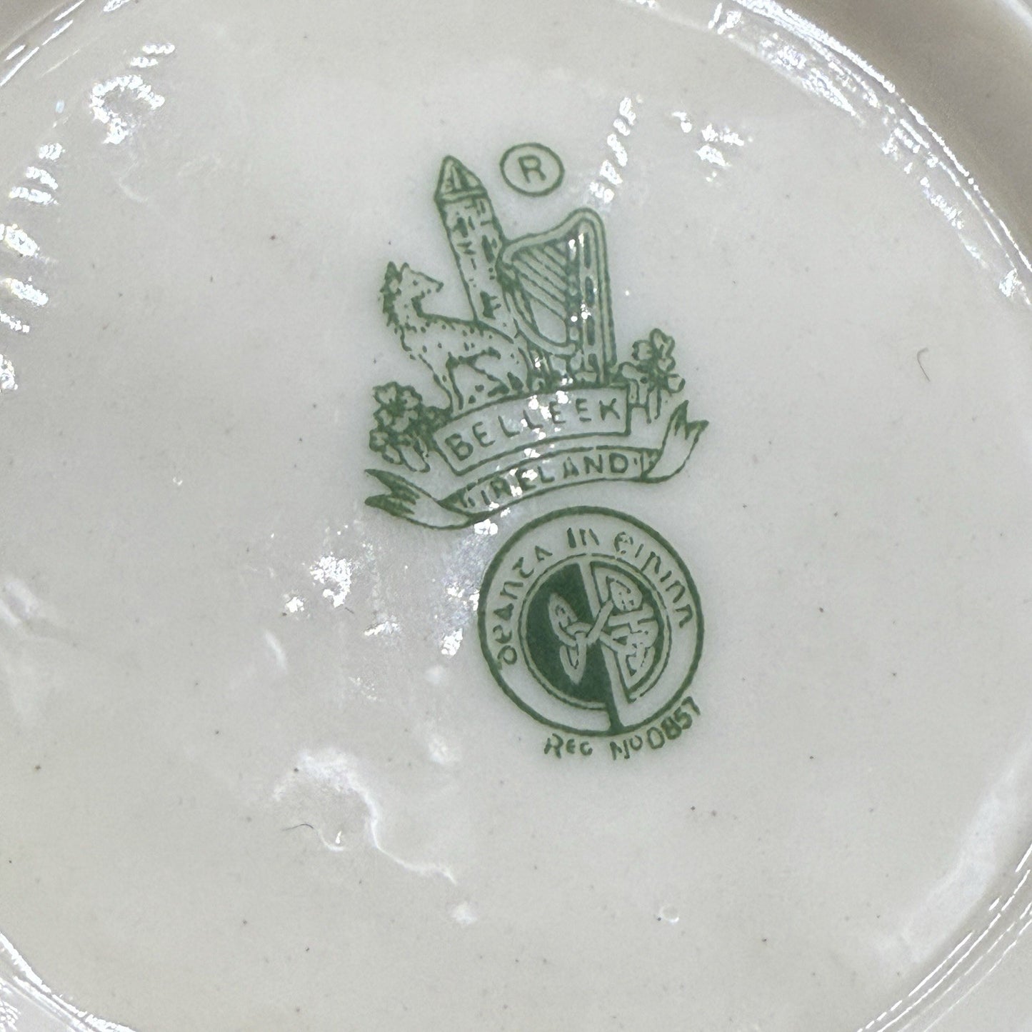 Belleek Irish Porcelain Bacchus Mask Grapes Embossed 4” Pitcher