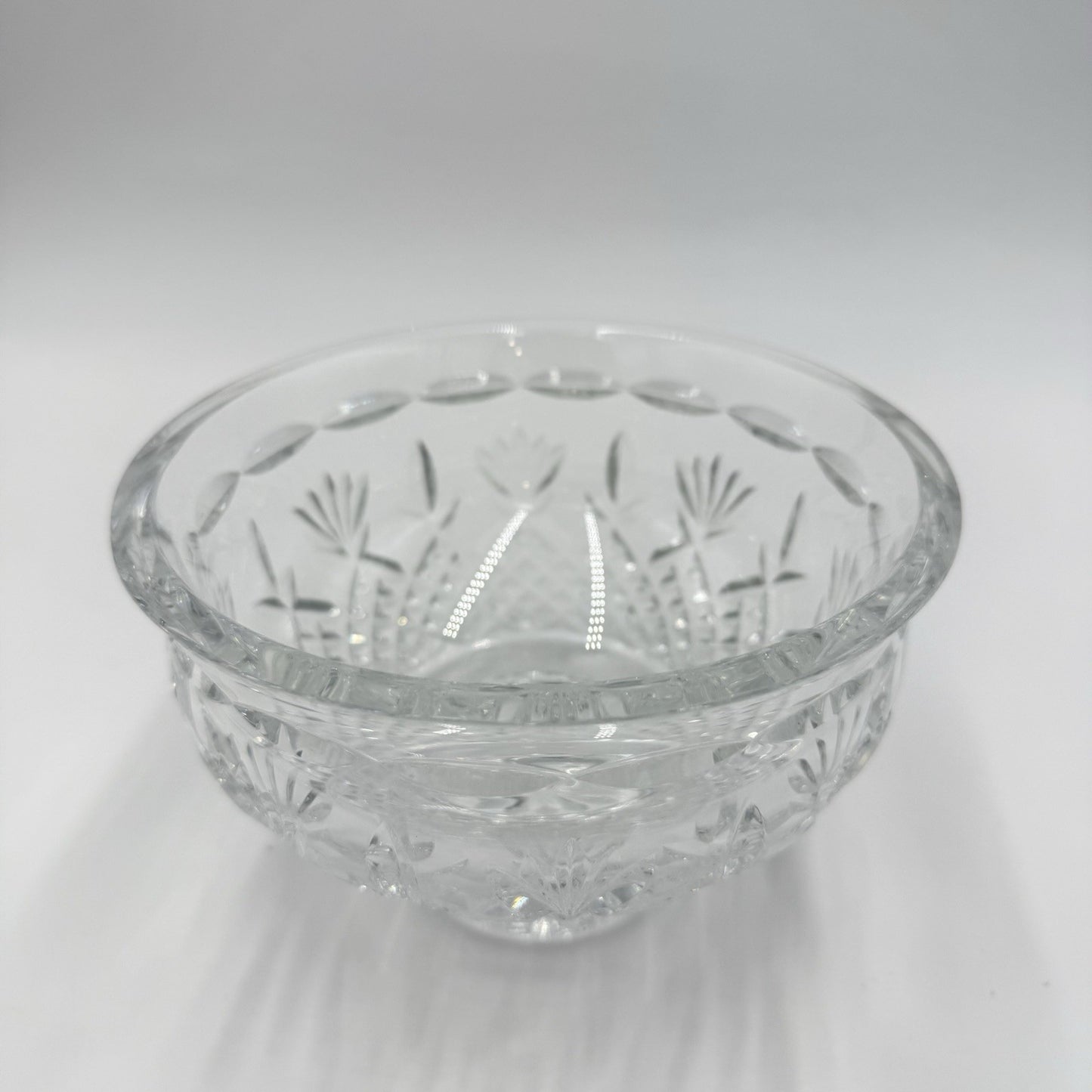 Vintage Waterford Crystal Killarney Footed Bowl 6" Ireland Etched Clear