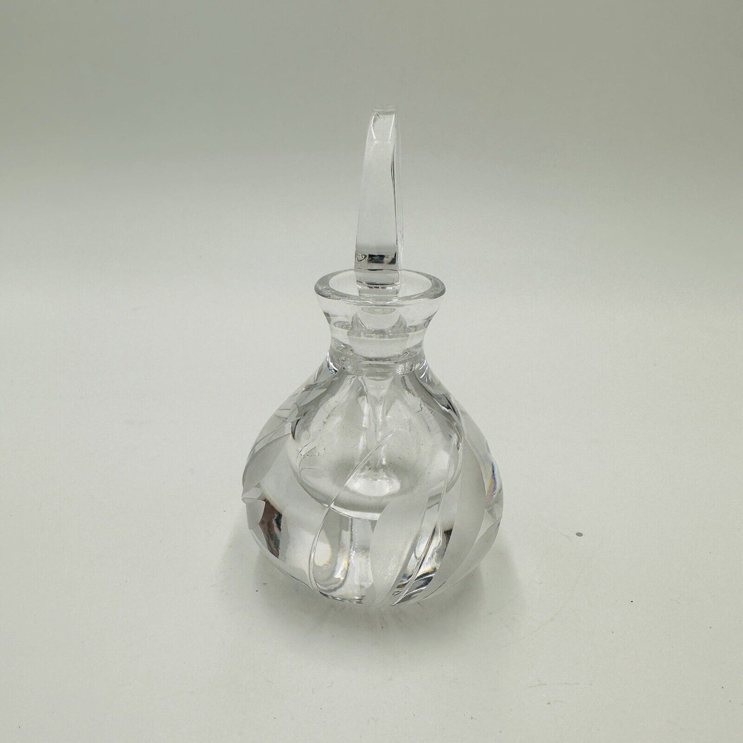 Atlantis Lead Crystal Perfume Bottle with Stopper 3.5in H Vintage Women's Decor