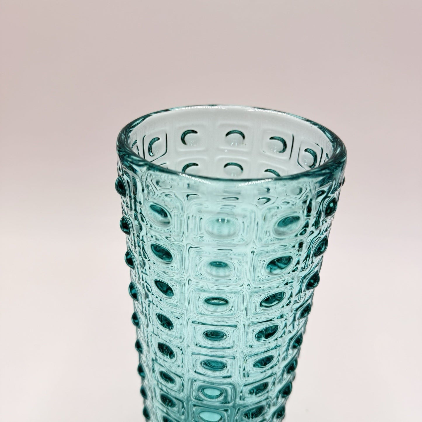 MCM Sklo Union Art glass by Rudolf Jurnikl Rosice # 984/25 Vase 1950s Aqua