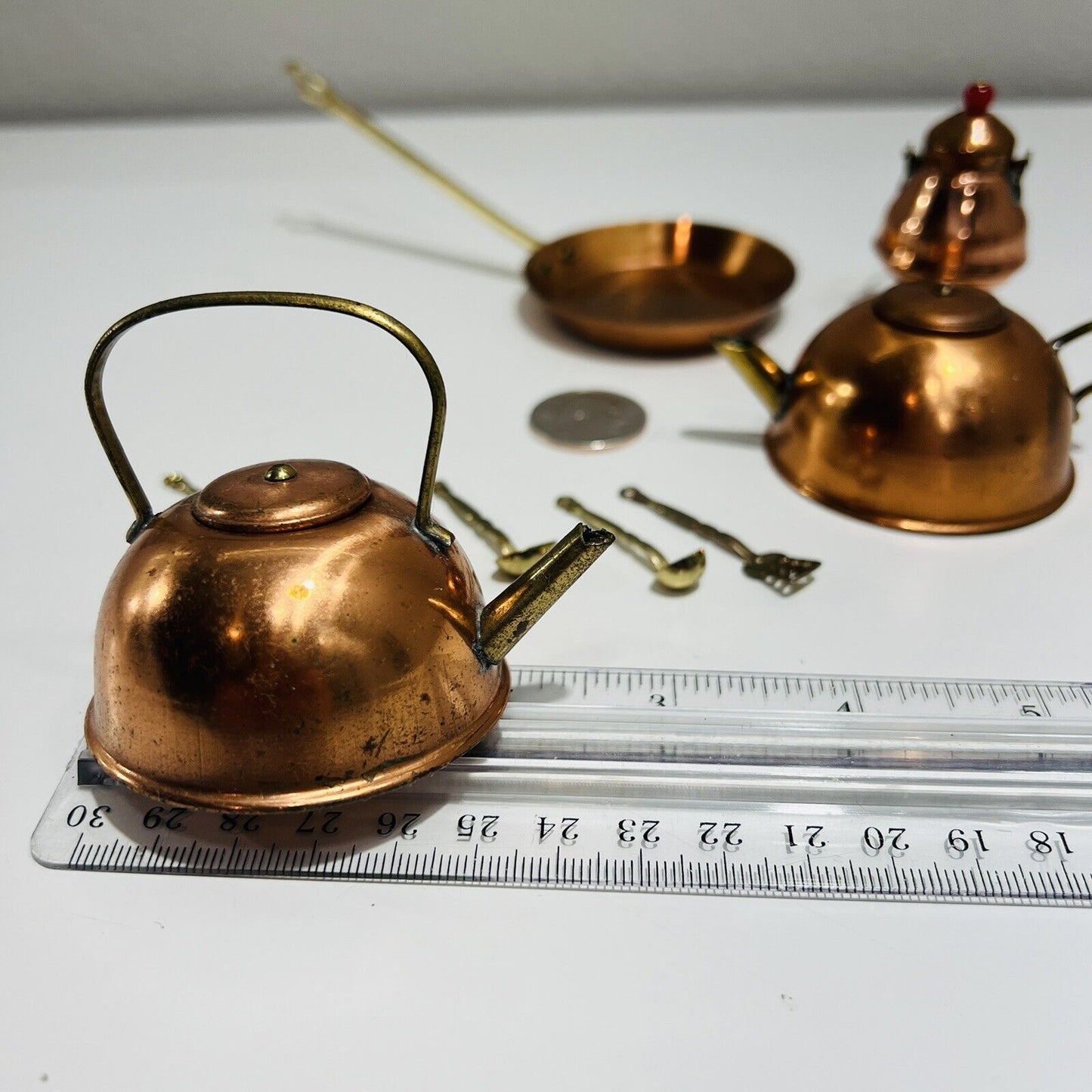 American Girl Compatible Camping Set 9 Pieces Copper Pots England Collectibles