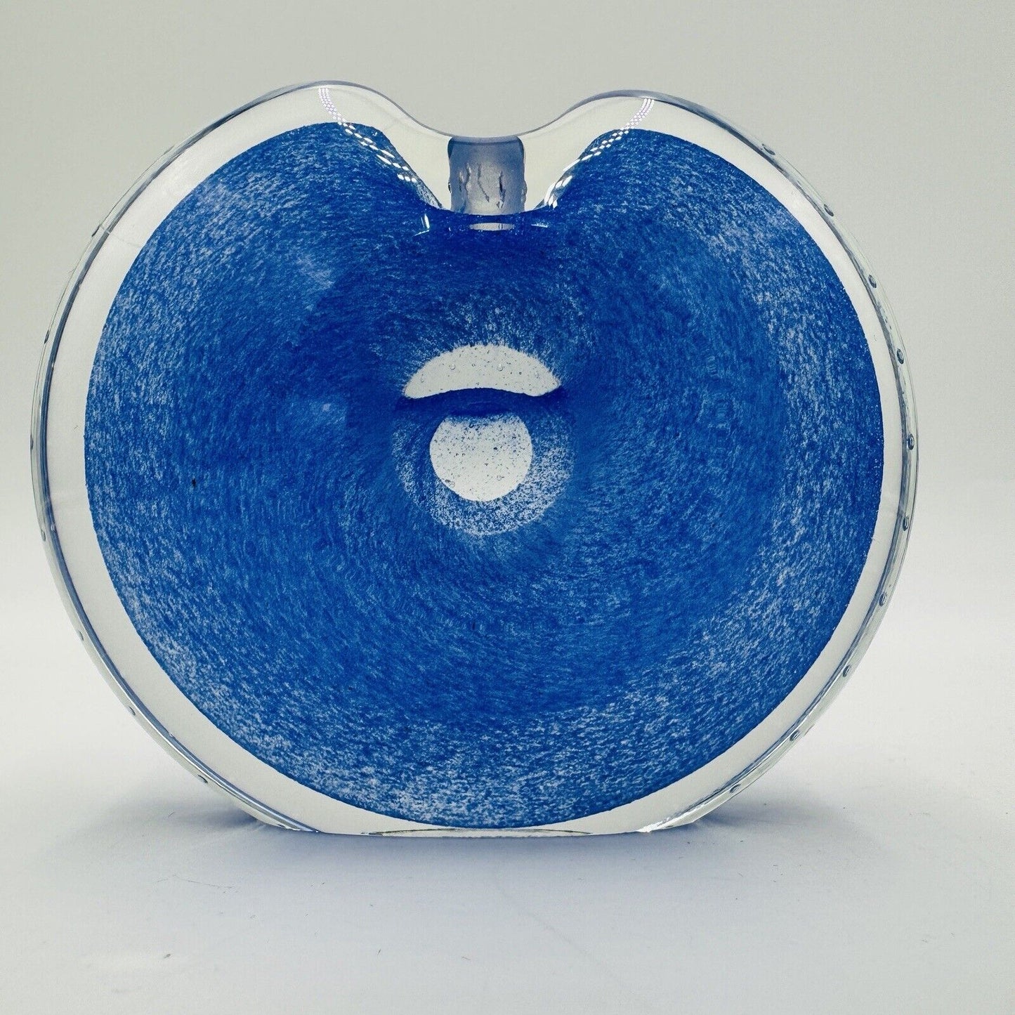 Michael Nourot art glass Vintage Blue Vase Perfume Bottle MCM 1980 Paperweight