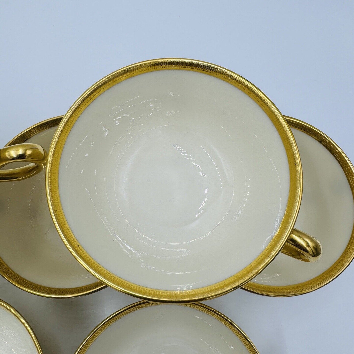 Lenox Tuxedo Gold J-33 Porcelain USA Tea Cups 10 Pieces