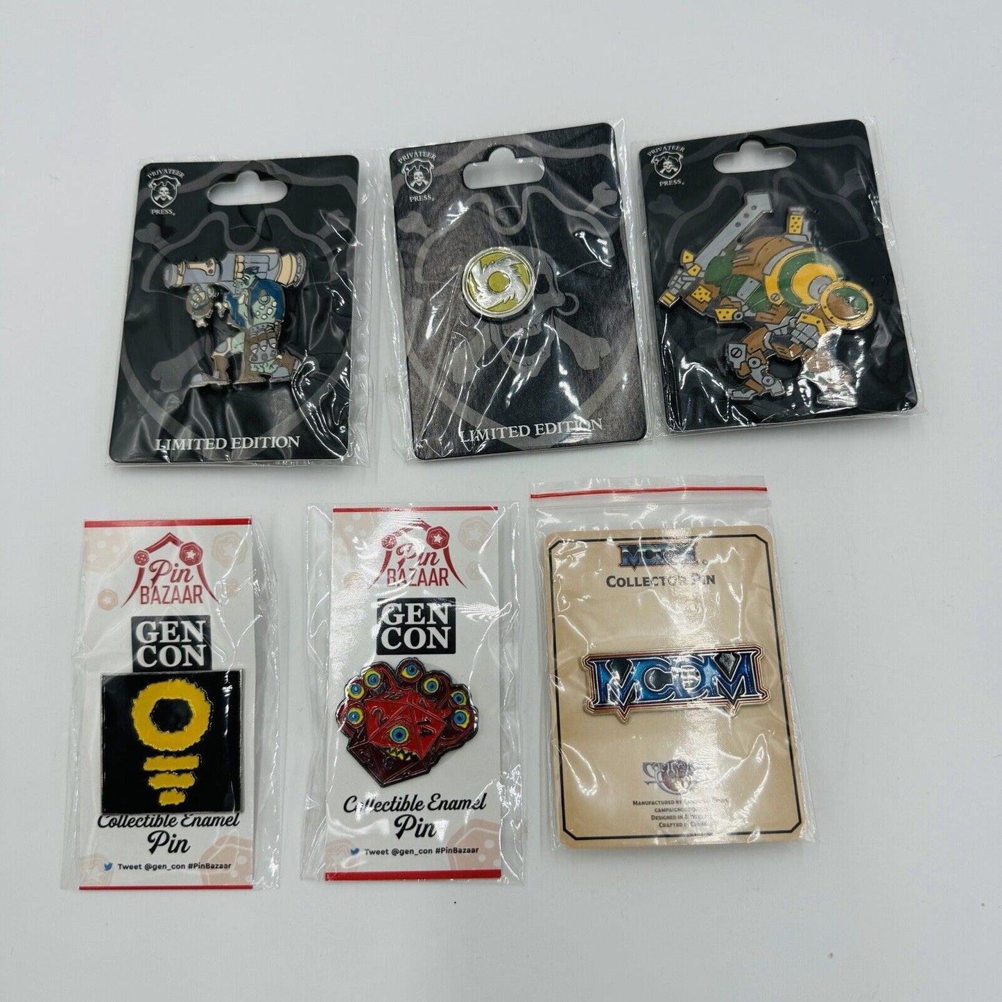 Privateer Press Limited Edition Pin Bazaar Lot Of Pins 6 Pieces MCDM Collectors