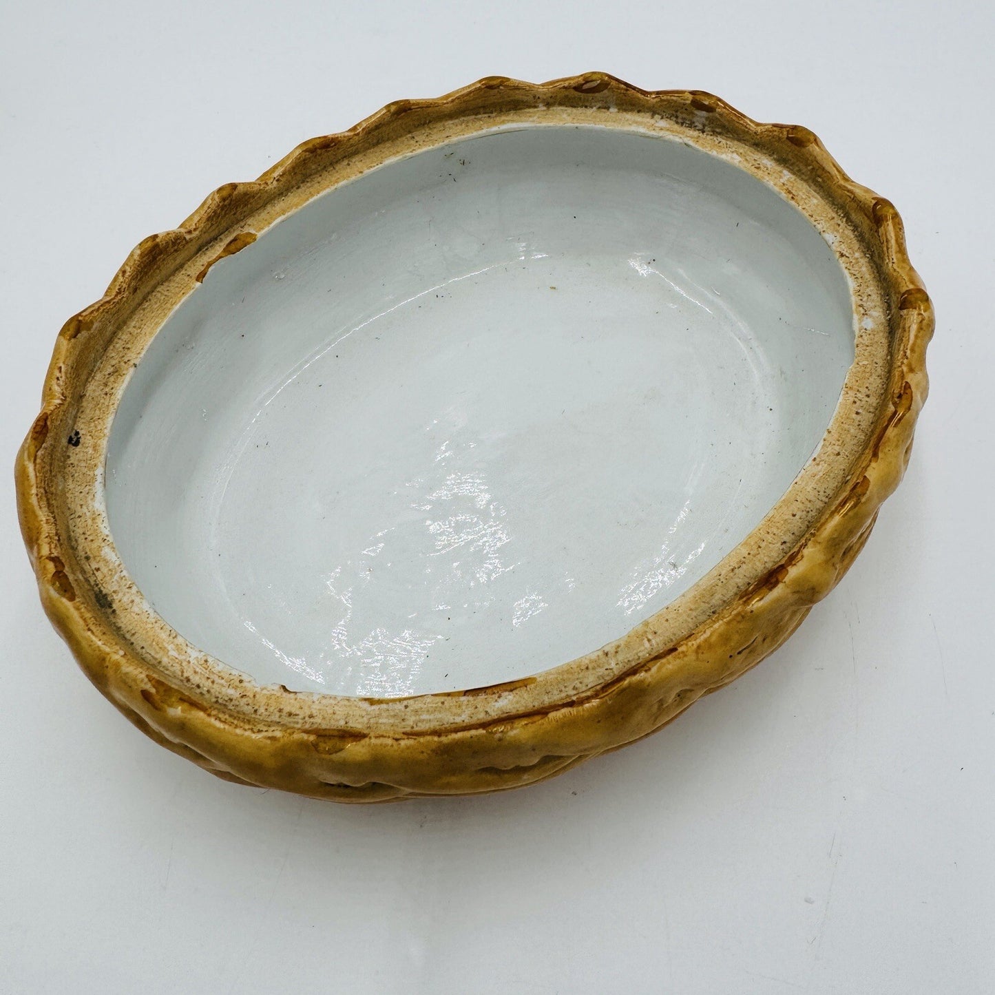 Antique Staffordshire Pottery Hen On Nest Lidded Dish Marked S 254 Chicken Engla
