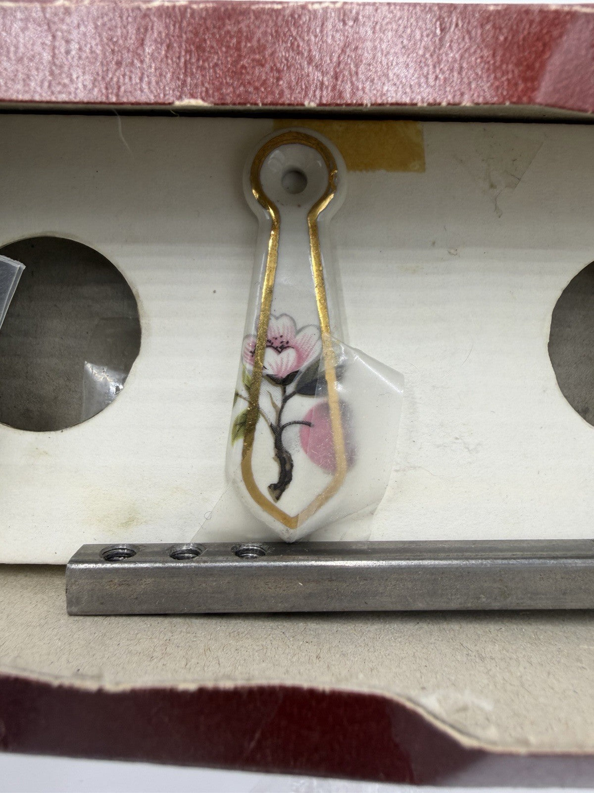 Heatherley victorian porcelain 22A Apple blossom door knob mortice set UK