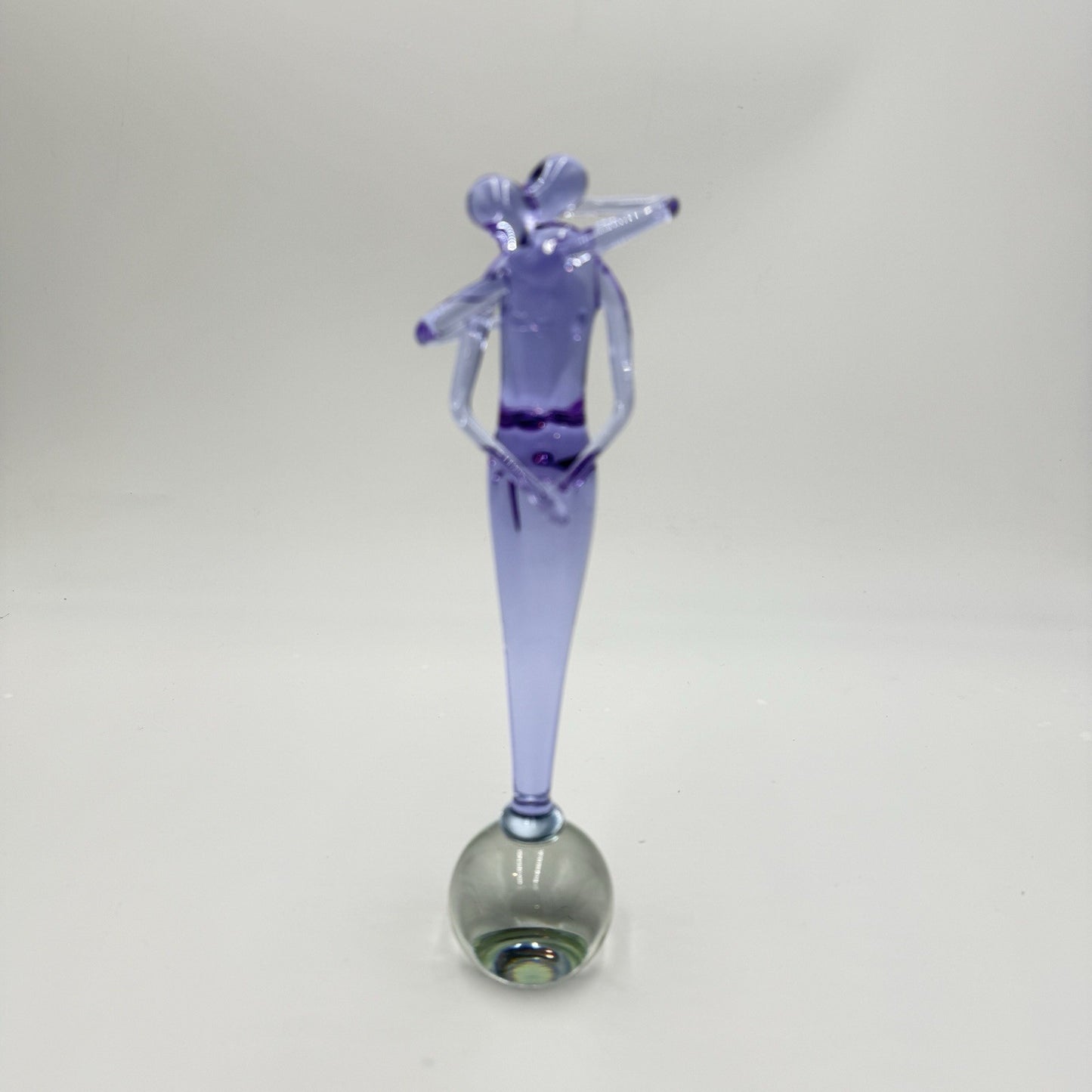 Murano Art Glass Italy BUCELLA CRISTALLI THE EMBRACE Sculpture 9” Purple