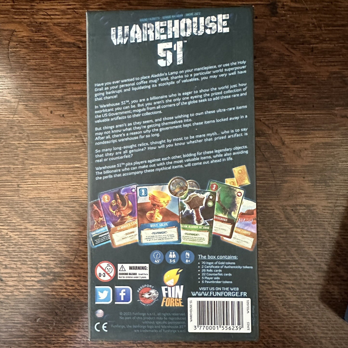 Fun Forge Warehouse 51 Card Game Studios Indian Jones Treasures Small Box