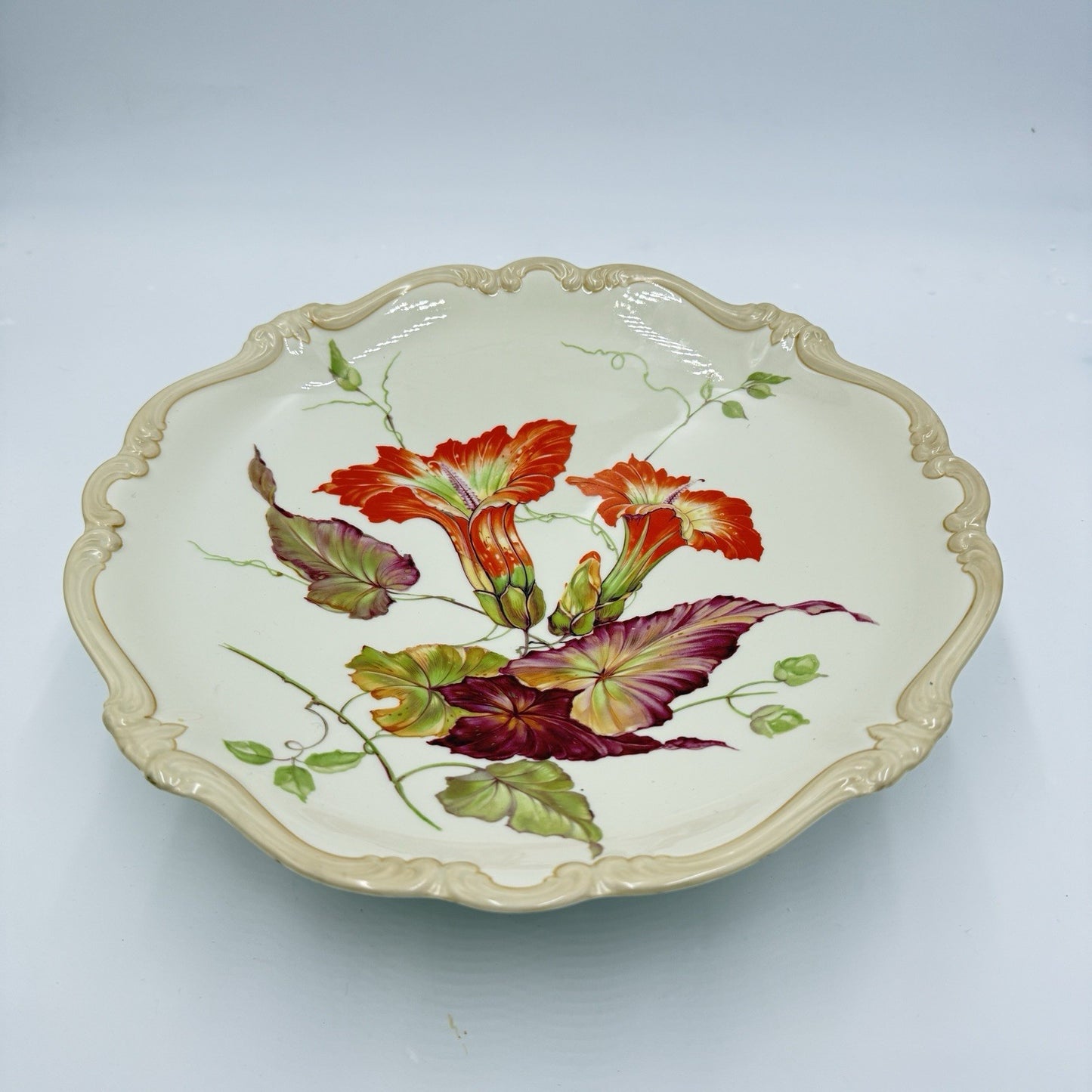 Rosenthal Pompadour Godesberg Porcelain footed serving bowl early 20th C Floral