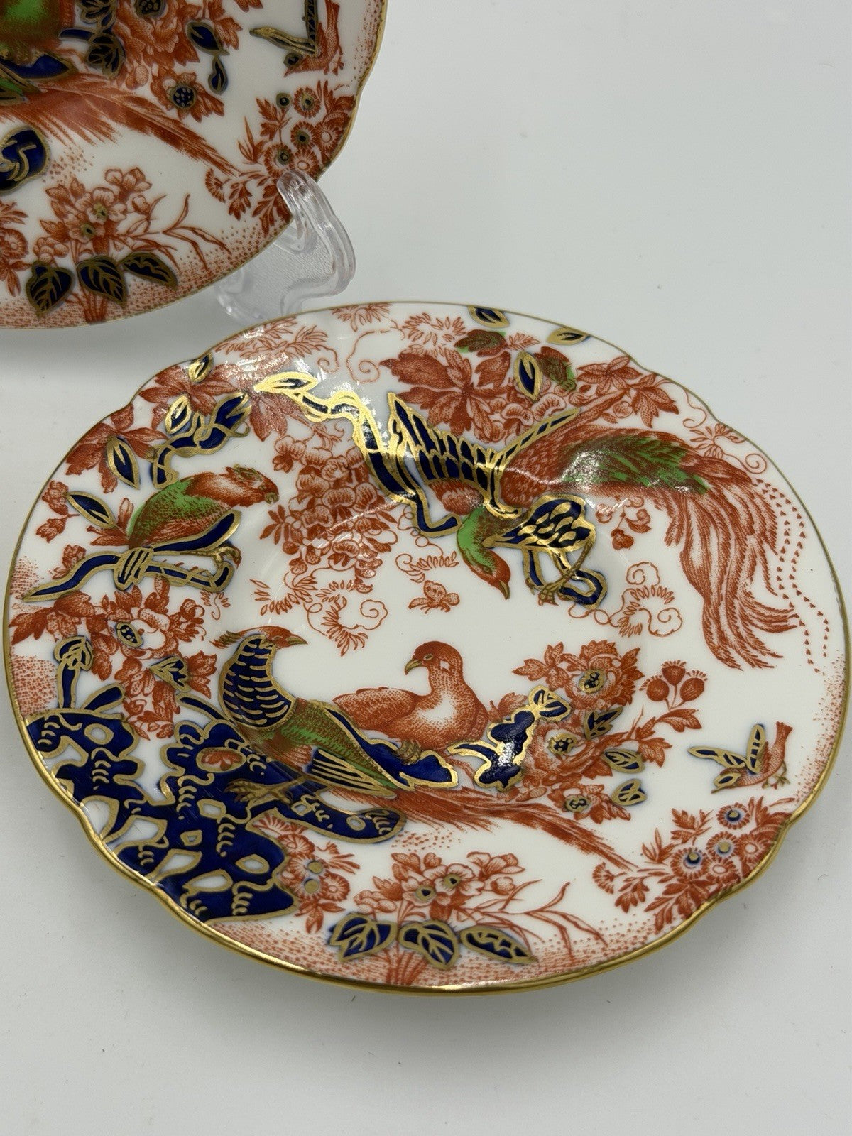 1946 Royal Crown Derby Olde Avesbury Demitasse Saucers Set 3 Porcelain England