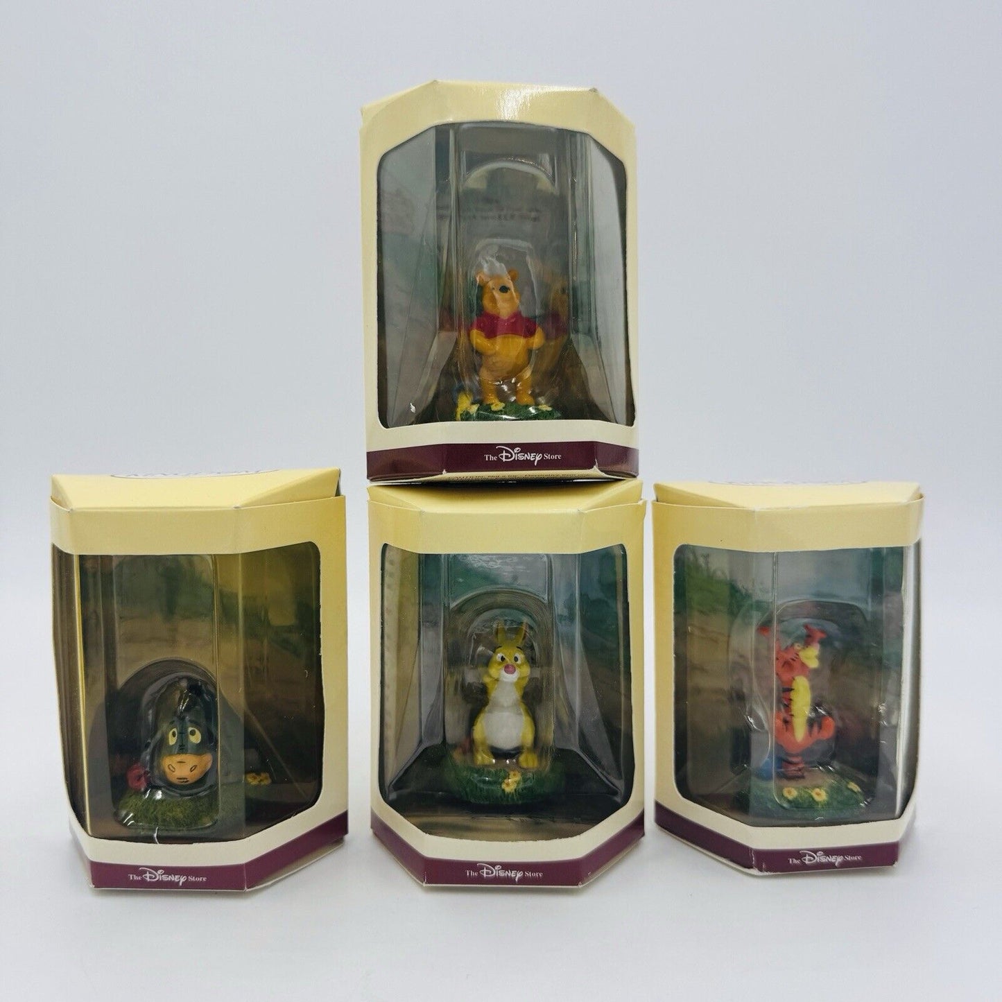 Disney Tiny Kingdom Winnie The Pooh Figurines Miniatures Box Lot 4 Pieces
