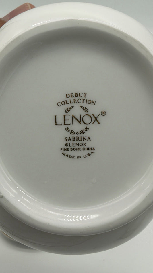 Rare Lenox porcelain USA Sabrina pattern sugar & creamer bowl set
