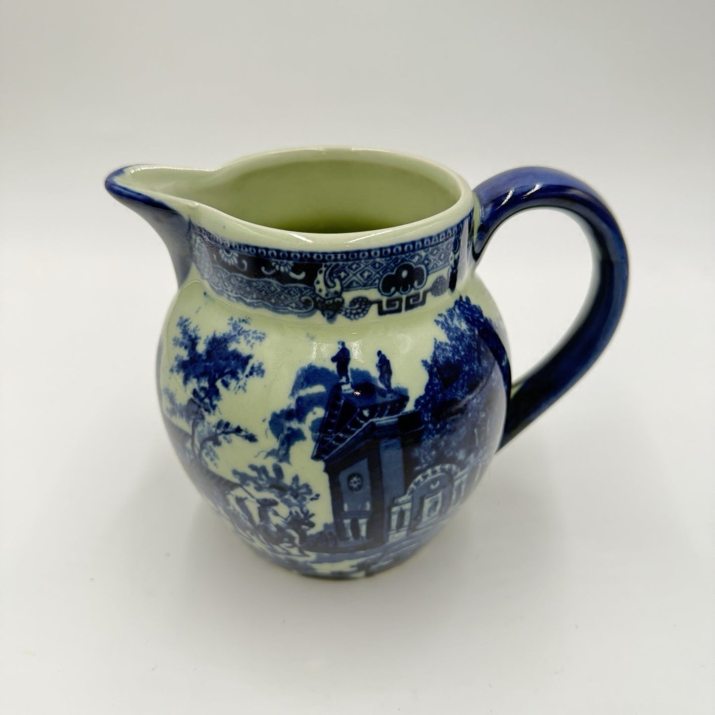 Antique Victorian Ware Ironstone Blue & White Pitcher Porcelain 1920