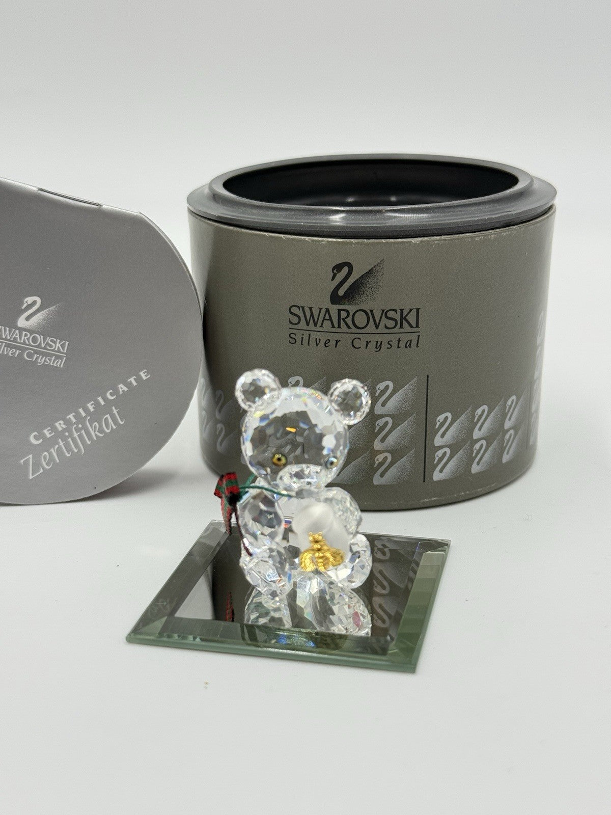 Swarovski Crystal KRIS BEAR Honey Pot w/ Bumble Bee Box /COA /glass Display
