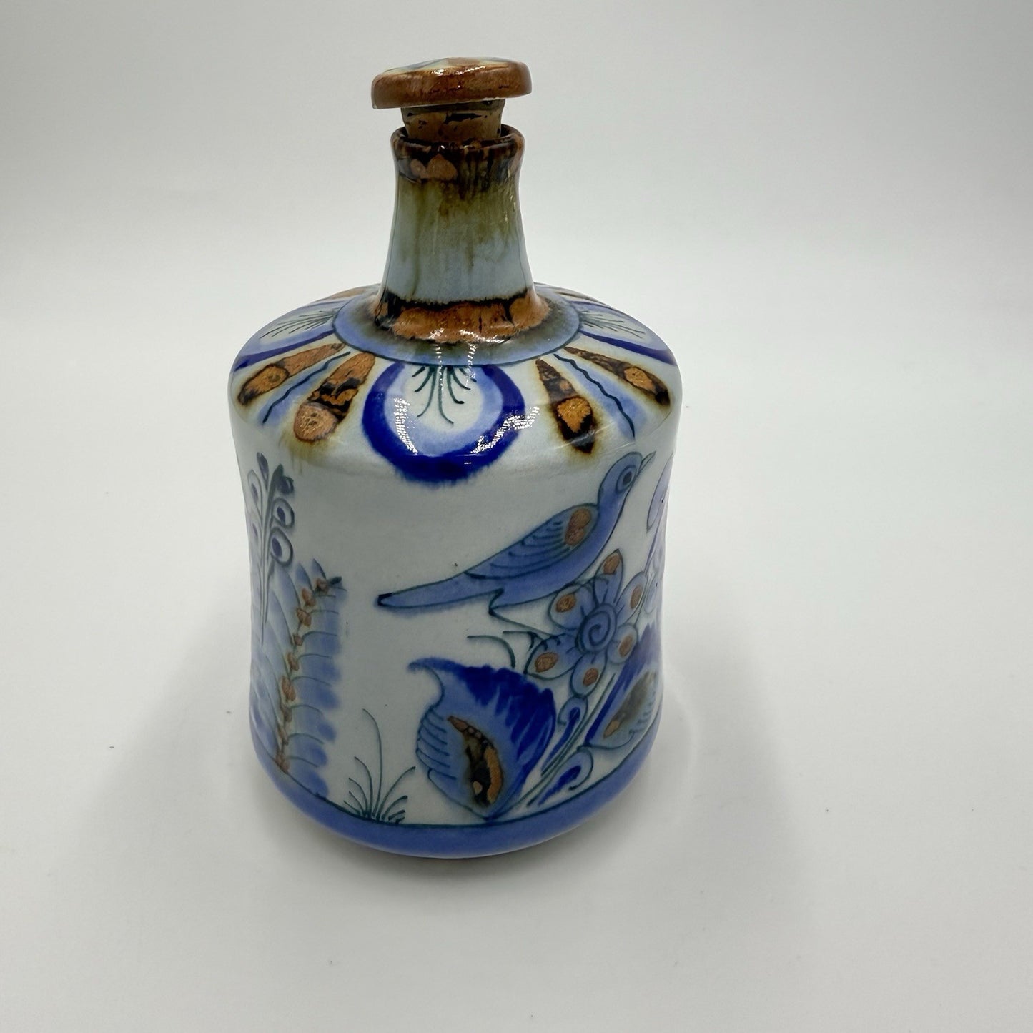 El Palomar Ken Edwards Mexican Folk Art Studio Art Pottery Decanter Painted 7”