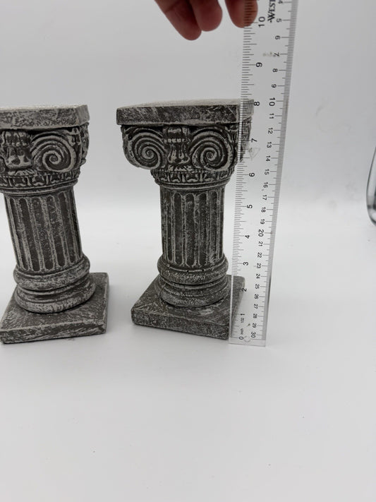 House Parts USA Solid Concrete Roman Pillar Mini Statue Pedestal 8” H