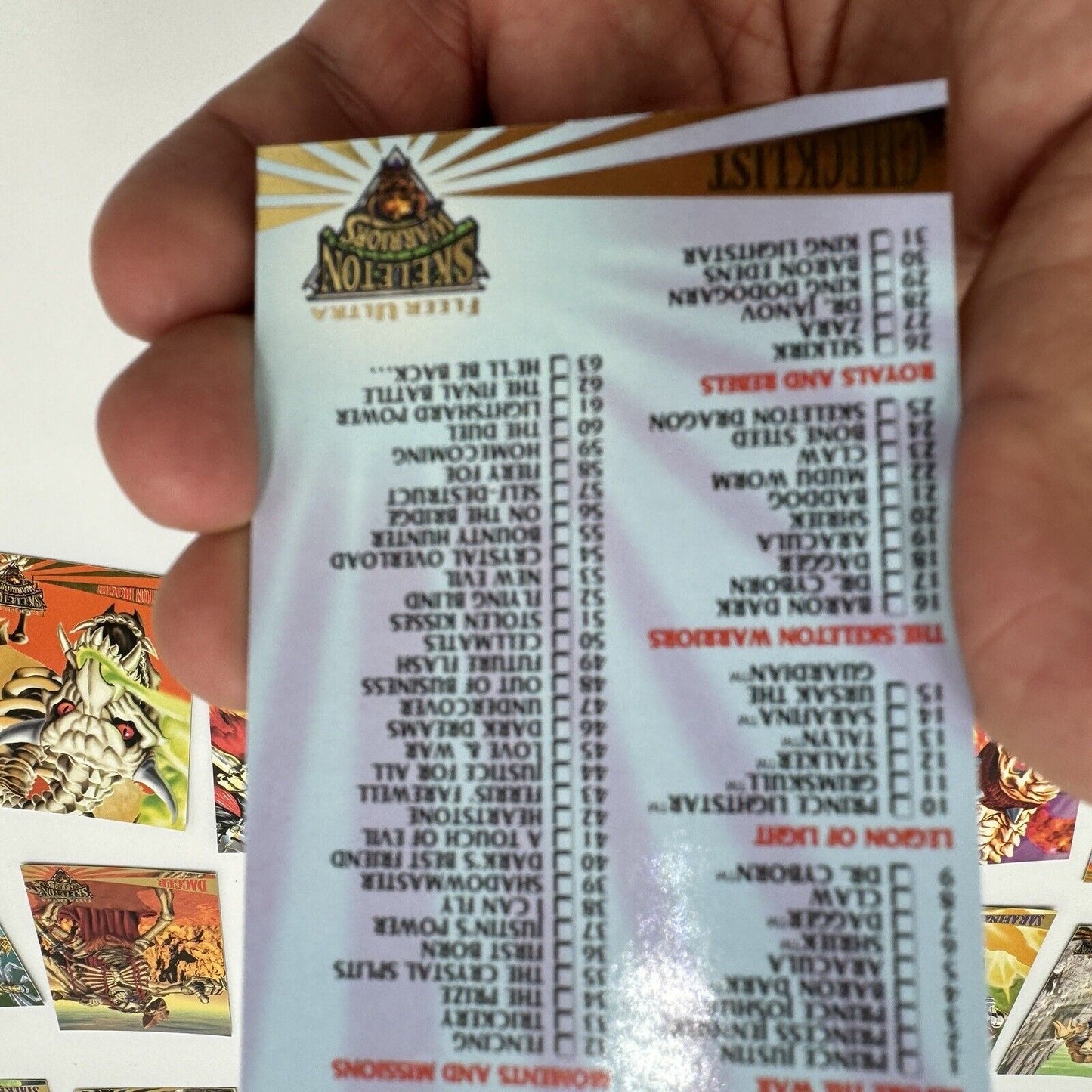 1995 Fleer Ultra SKELETON WARRIORS 100 Card Set Vintage Landmark Entertainment