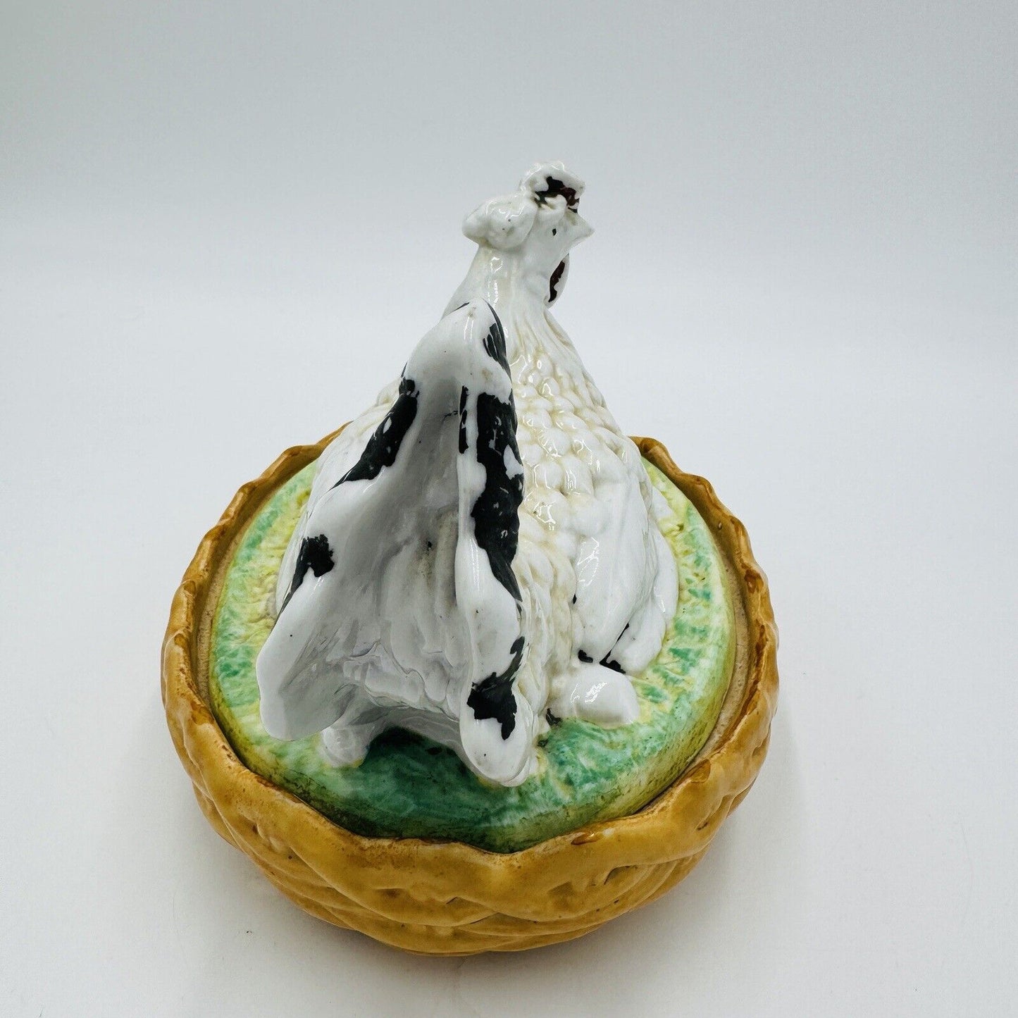 Antique Staffordshire Pottery Hen On Nest Lidded Dish Marked S 254 Chicken Engla