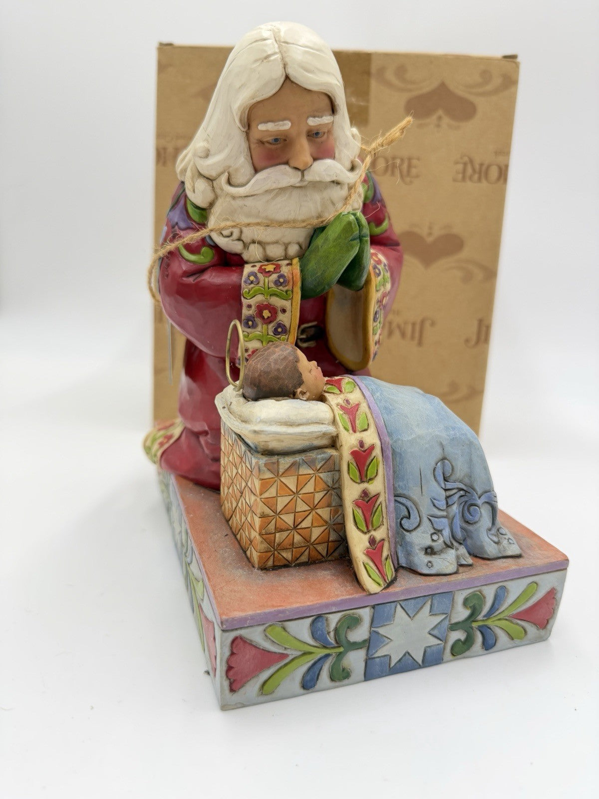 Jim Shore Heartwood Creek The Real Meaning Of Christmas 7” Santa Jesus Figurine